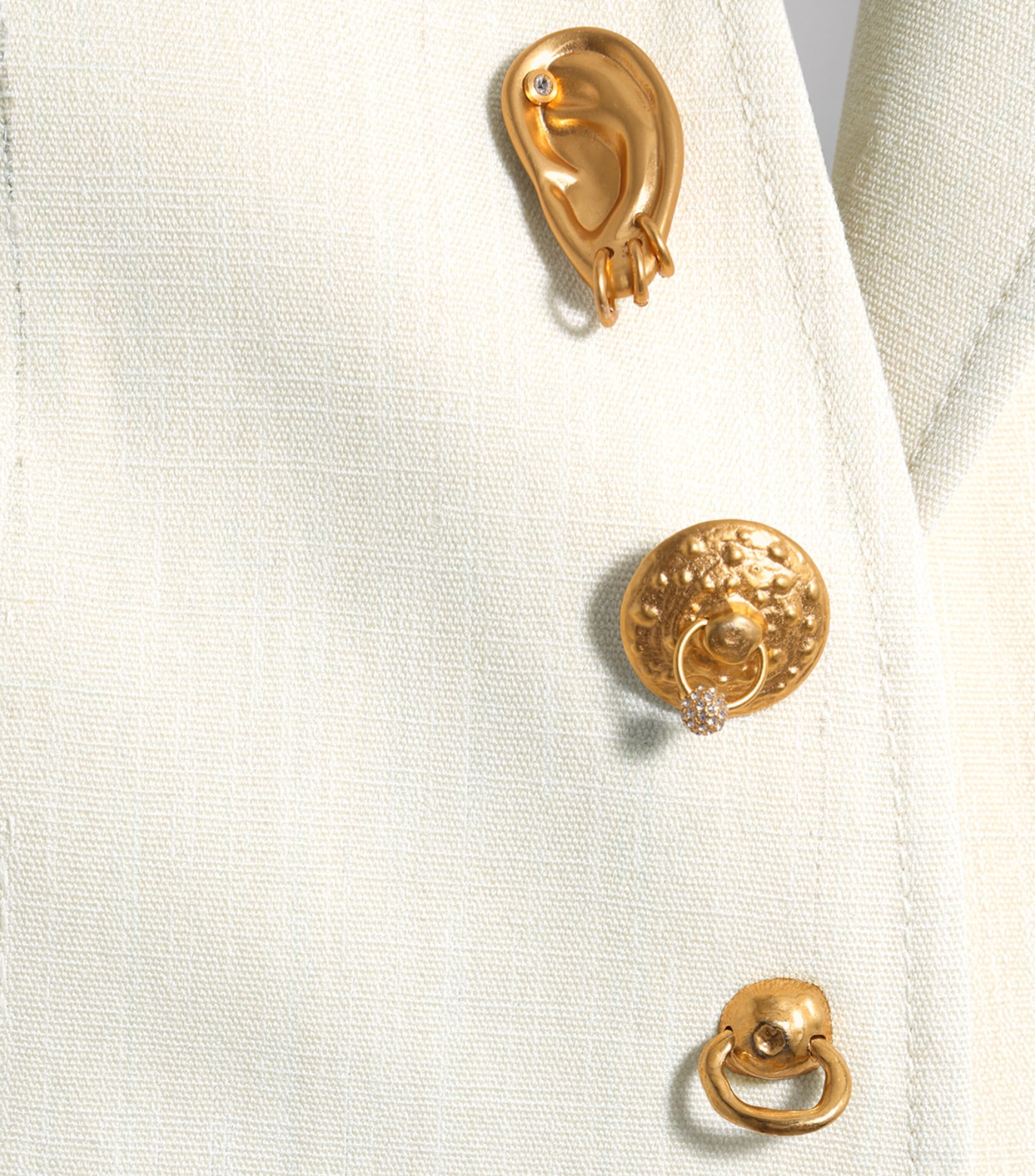 Schiaparelli Womens Canvas Asymmetric Jacket Ecru Image 6