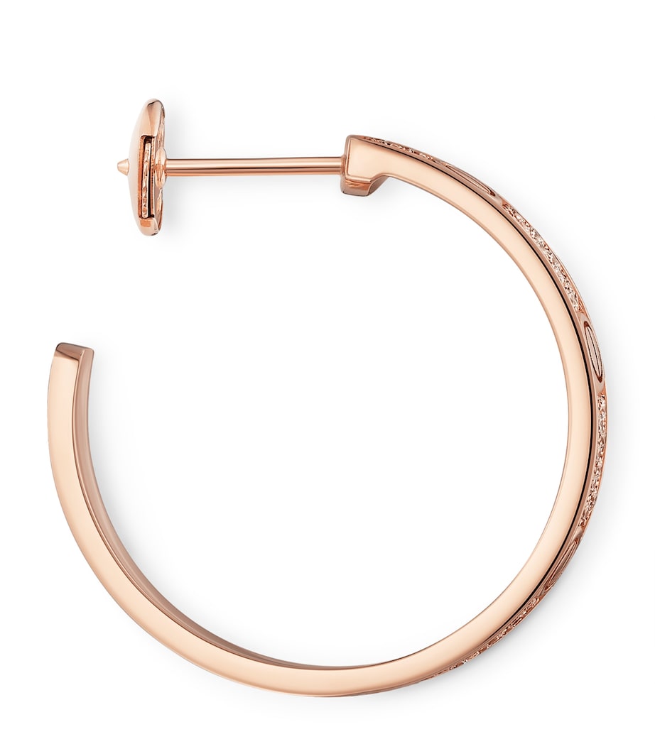 Rose Gold and Diamond Love Hoop Earrings ROSE GOLD Image 4