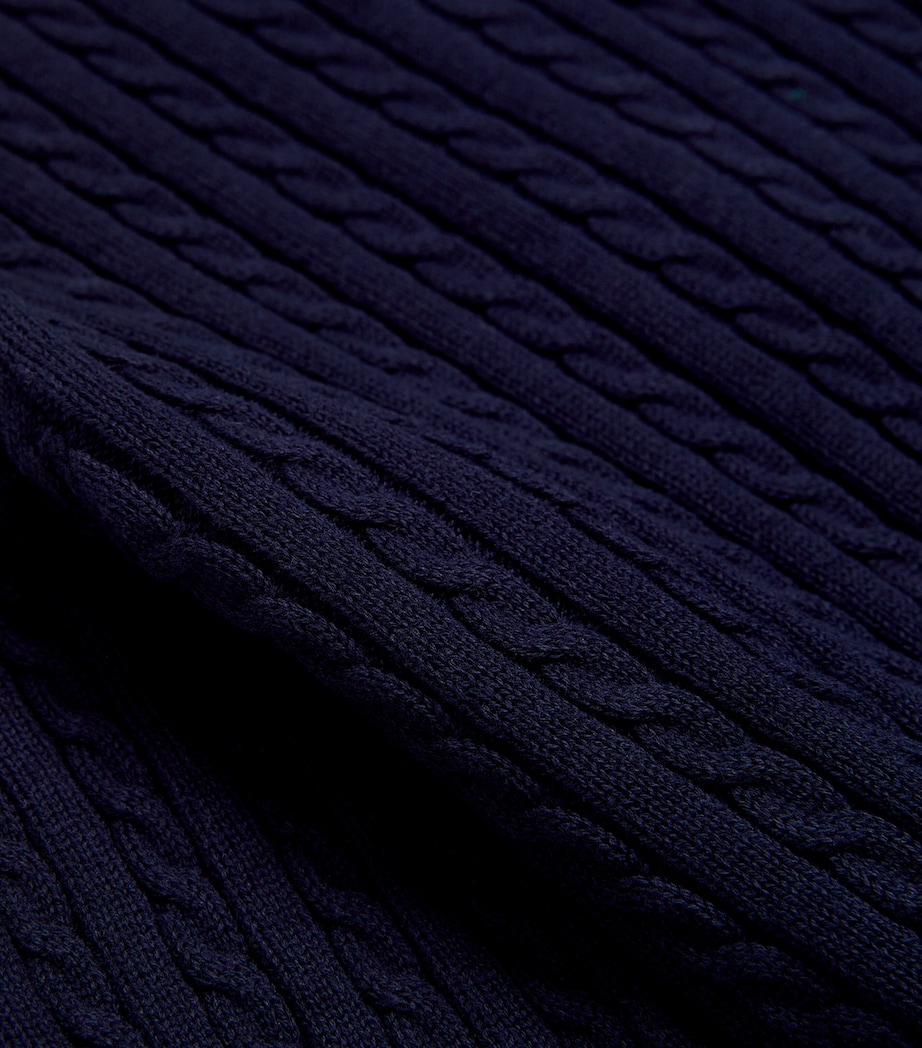Ralph Lauren Kids Cotton Cable-Knit Cardigan (6-14 Years) Hunter Nvy Image 4
