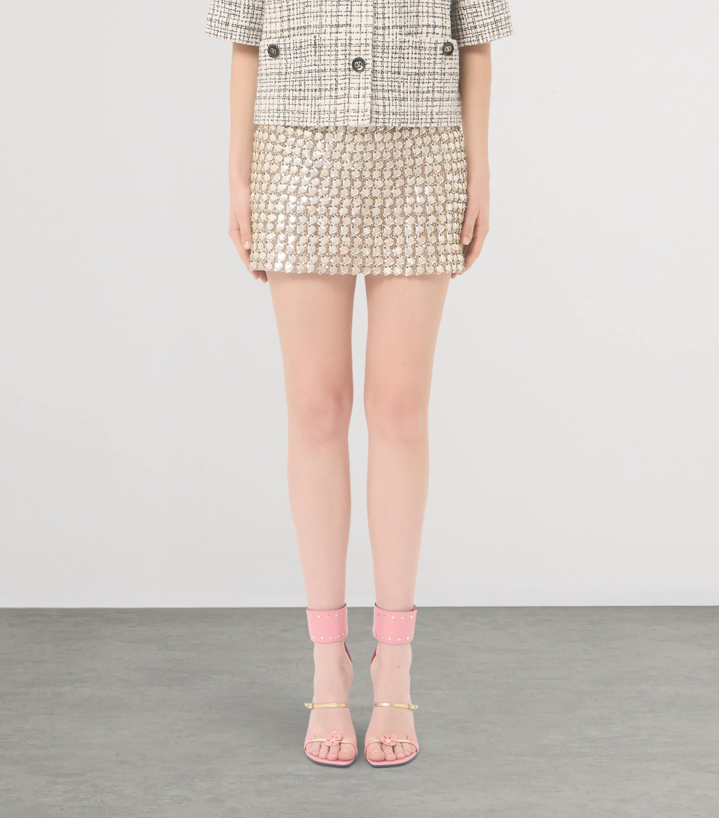 Valentino Womens Embroidered Organza Mini Skirt Image 3