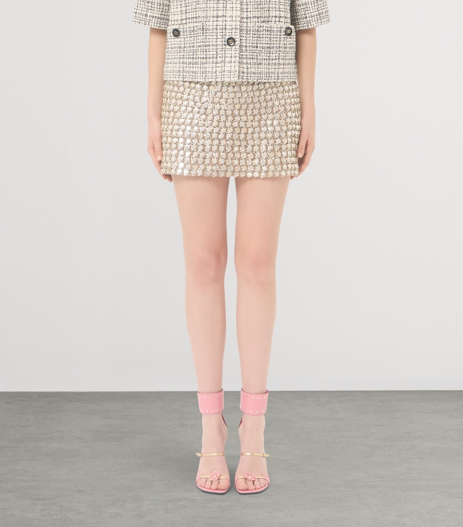 Valentino Womens Embroidered Organza Mini Skirt Image 3