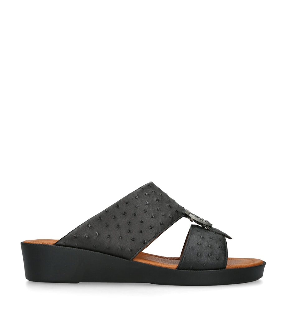 Leather Struzzo Sandals BLACK Image 1