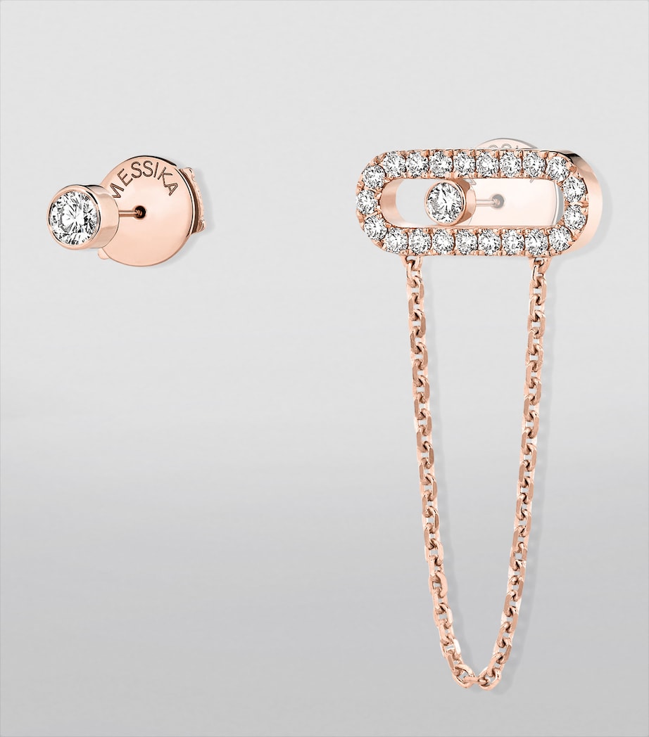Rose Gold and Diamond Move Uno Earrings PINK GOLD Image 2
