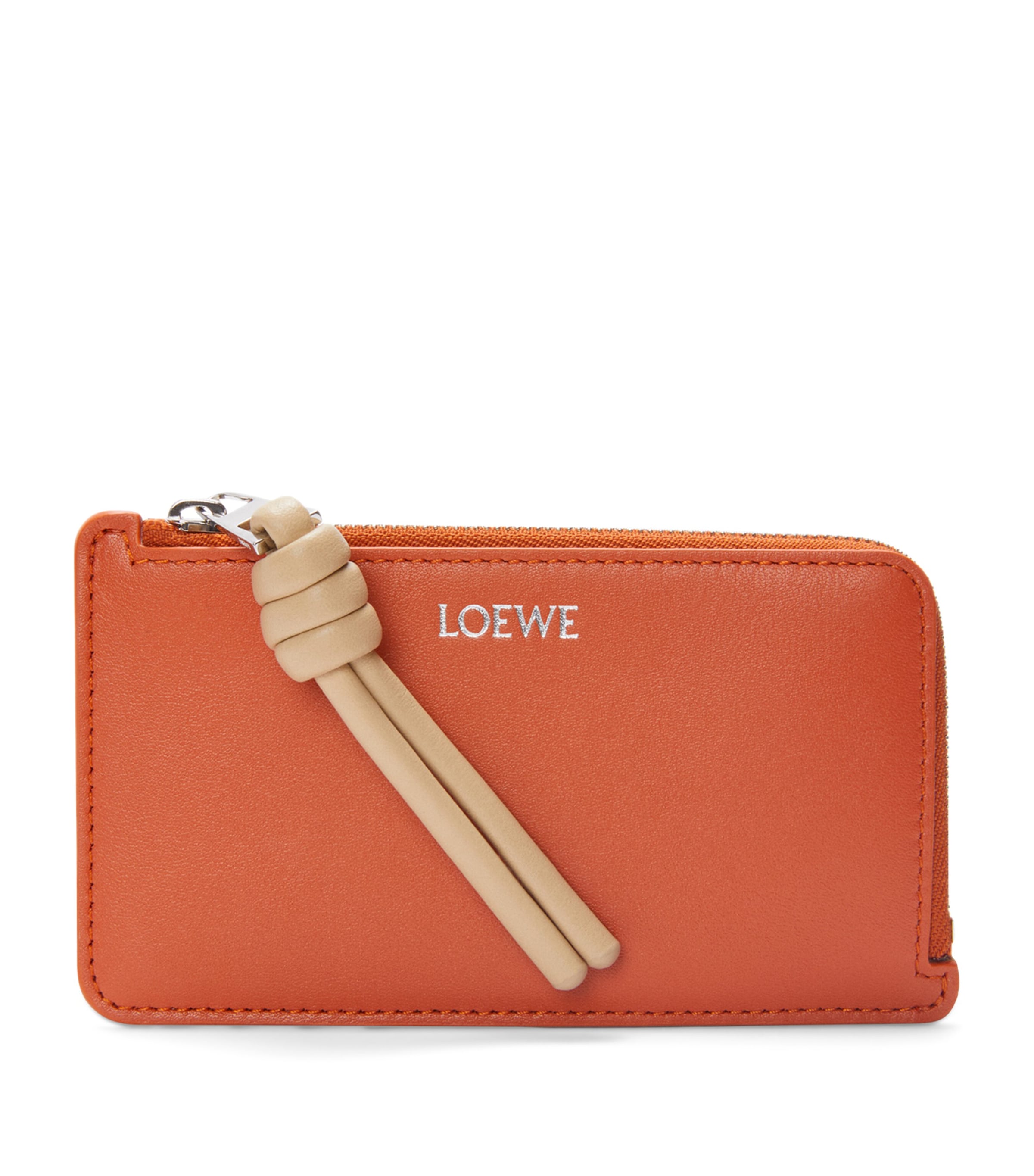 Loewe Leather Knot Coin And Card Holder In Brown