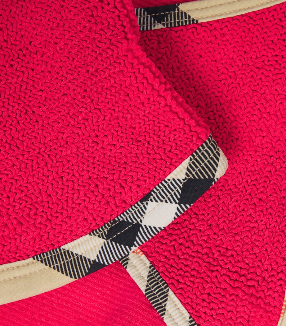 Burberry x Hunza G Womens x Burberry Check-Trim Tyler Bikini Red Image 5