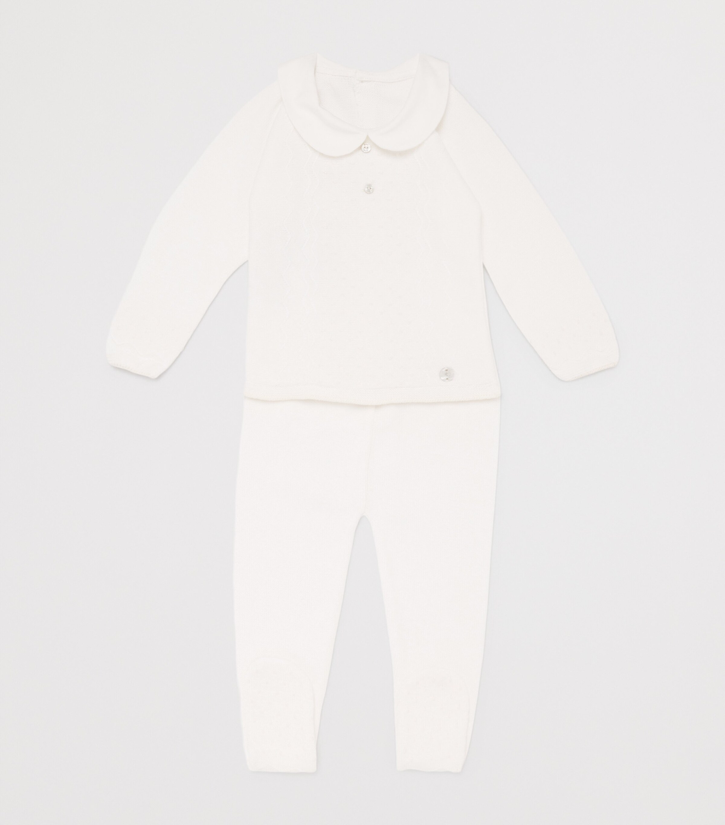 Cotton Sweater and Leggings Set (1-12 Months) 6062 H82 CREAM/BEIGE Image 3