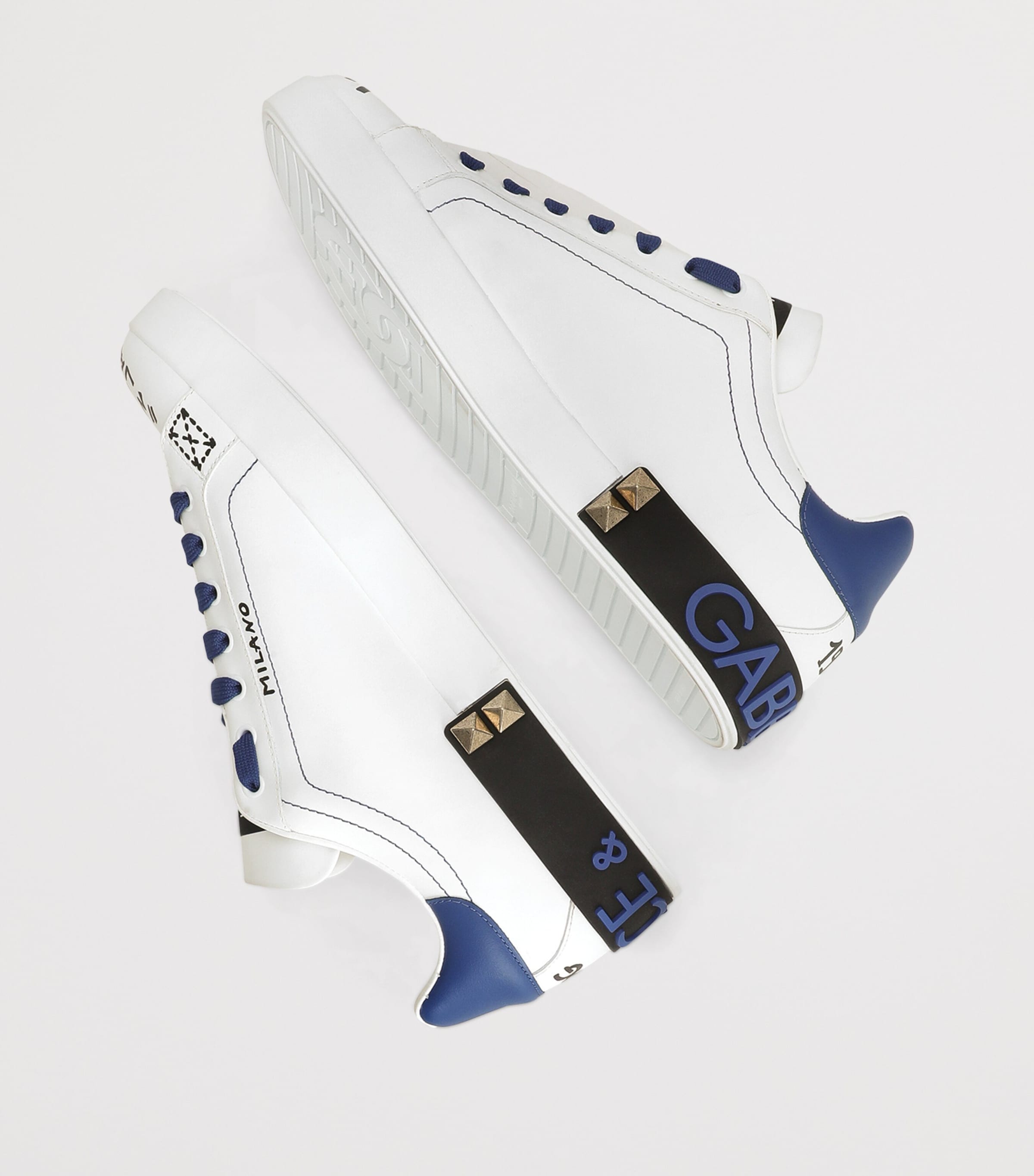 Leather Embellished Portofino Sneakers 8W921-SCRITTE Image 4