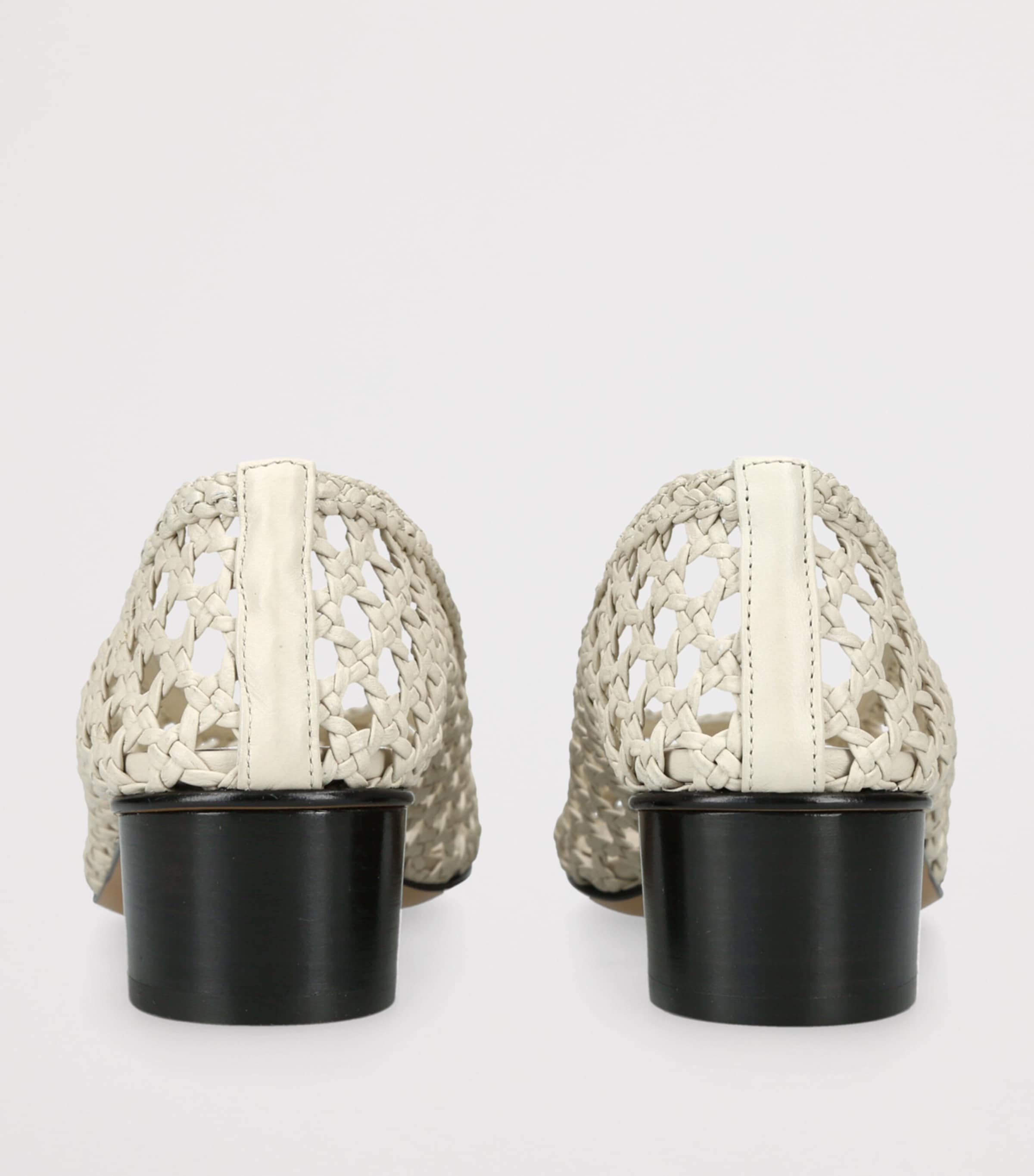 Leather Woven Pumps 40 BEIGE Image 2