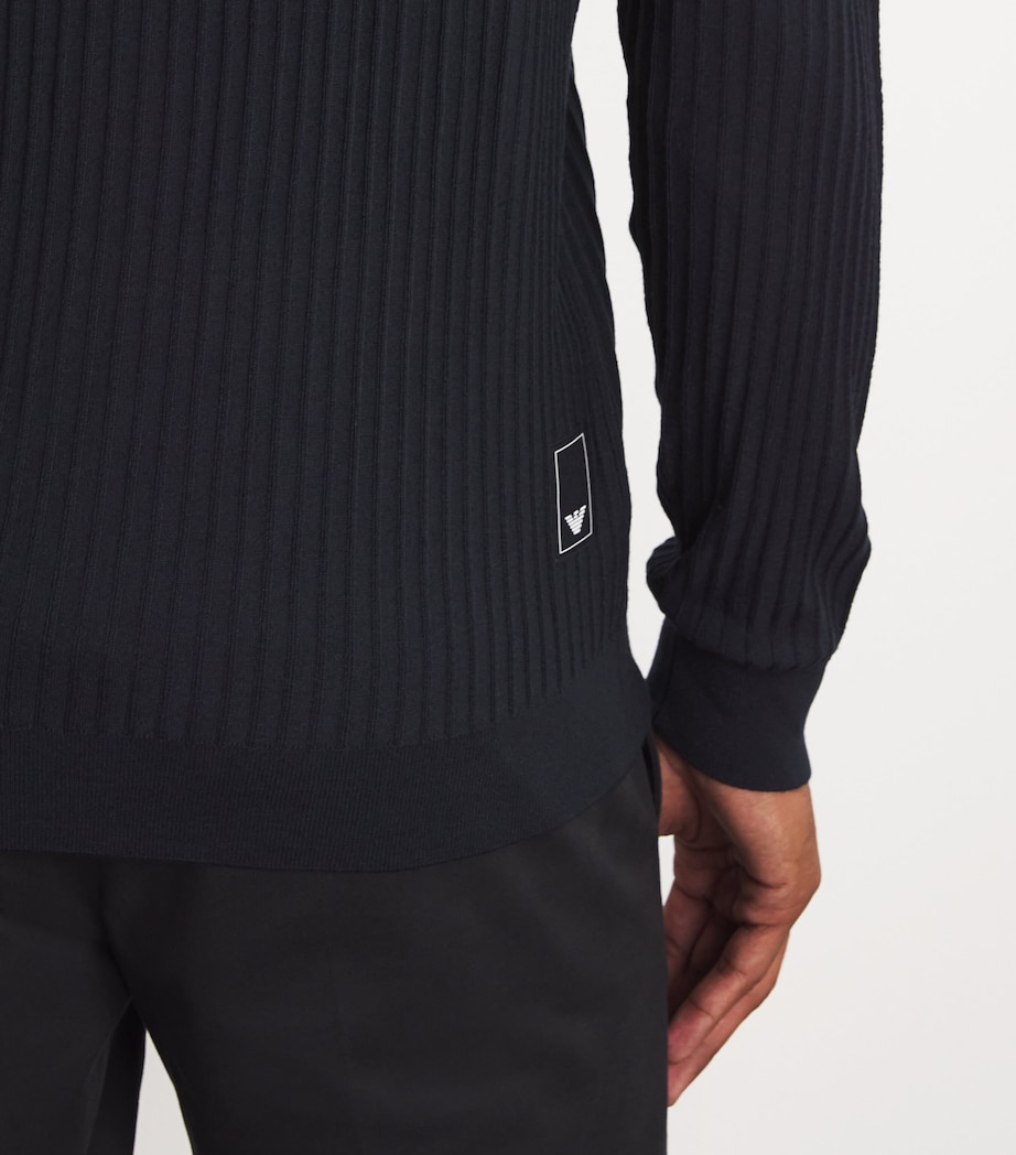 Virgin Wool-Blend Ribbed Sweater UB118 Image 6