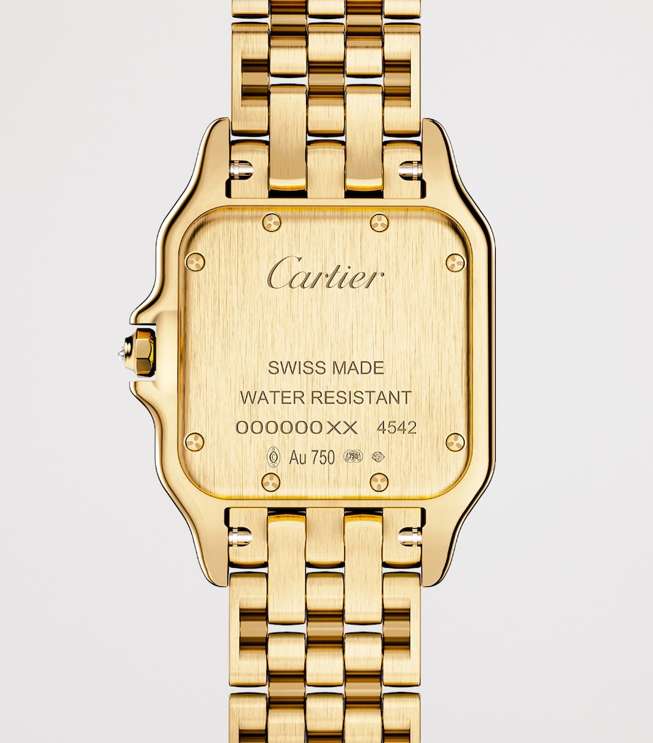 Medium Yellow Gold and Diamond Panthère de Cartier Watch 27mm SILVERED Image 3