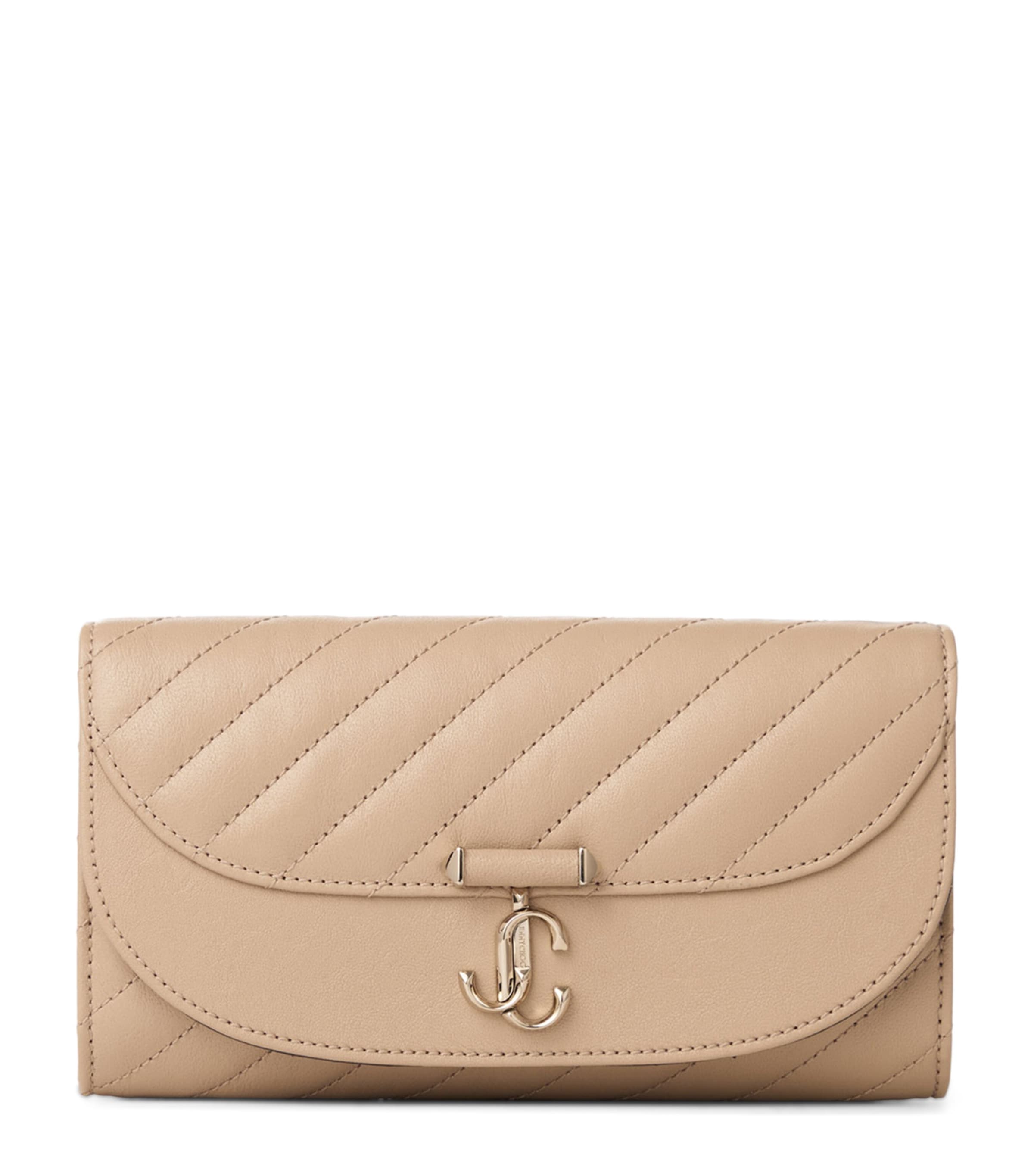 Jimmy Choo Curve Leather Chain Wallet In Brown