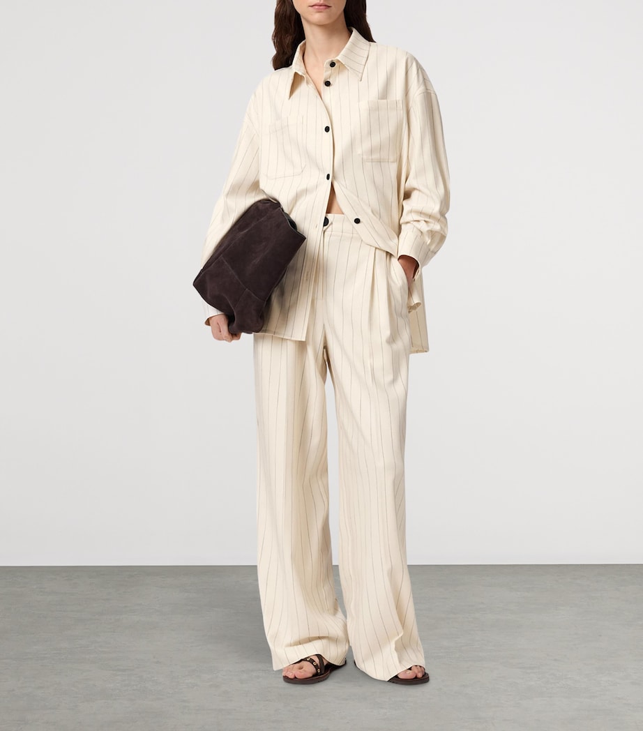 AllSaints Womens Stripe Olga Shirt Cream White Image 7