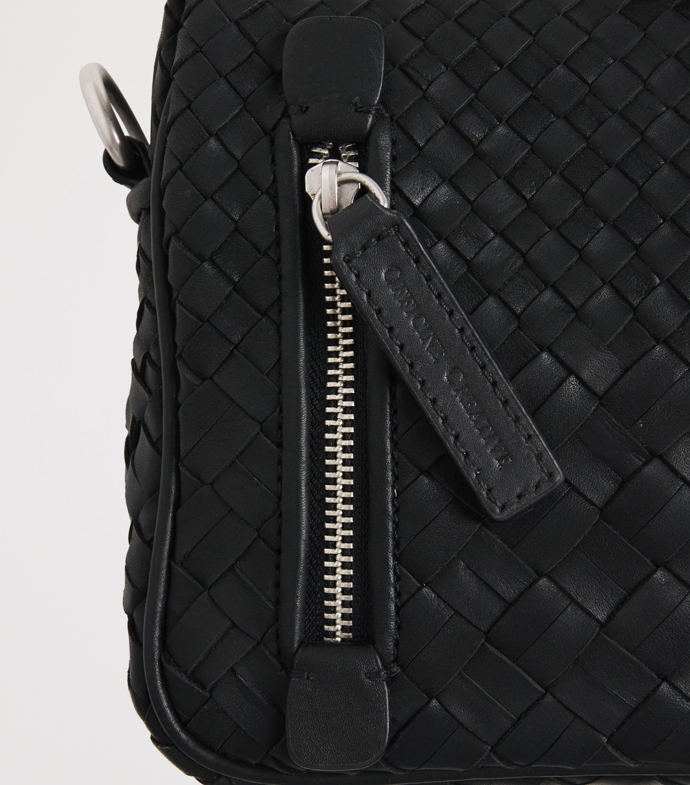 Officine Creative Leather Woven Armor Pouch Nero Image 6