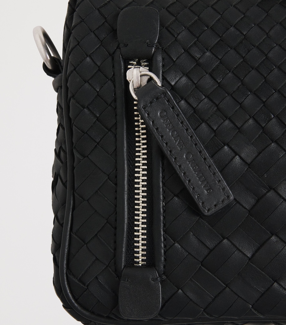 Officine Creative Leather Woven Armor Pouch Nero Image 6