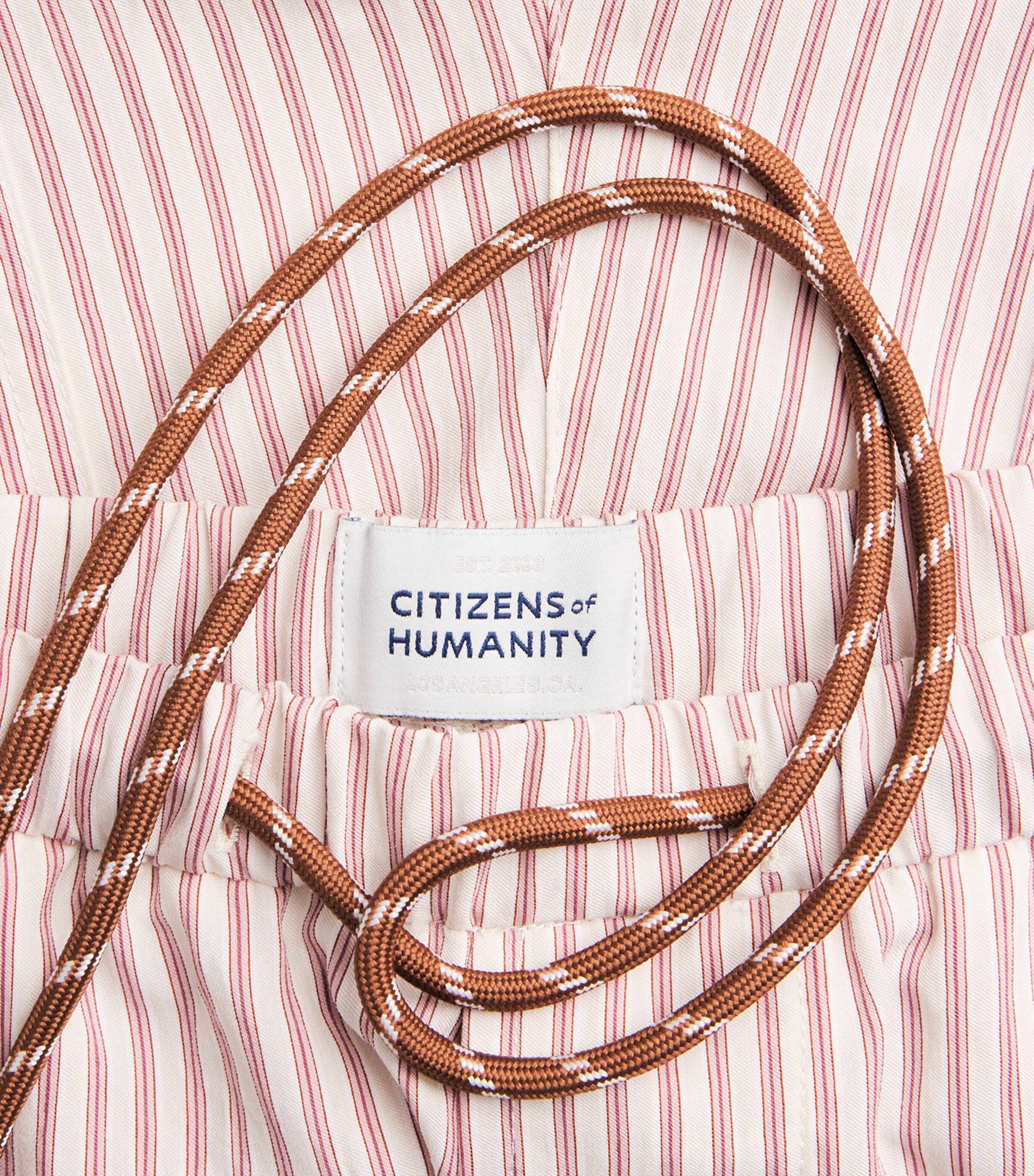 Citizens of Humanity Womens Stripe Este Drawstring Shorts Raspberry Stripe Image 6