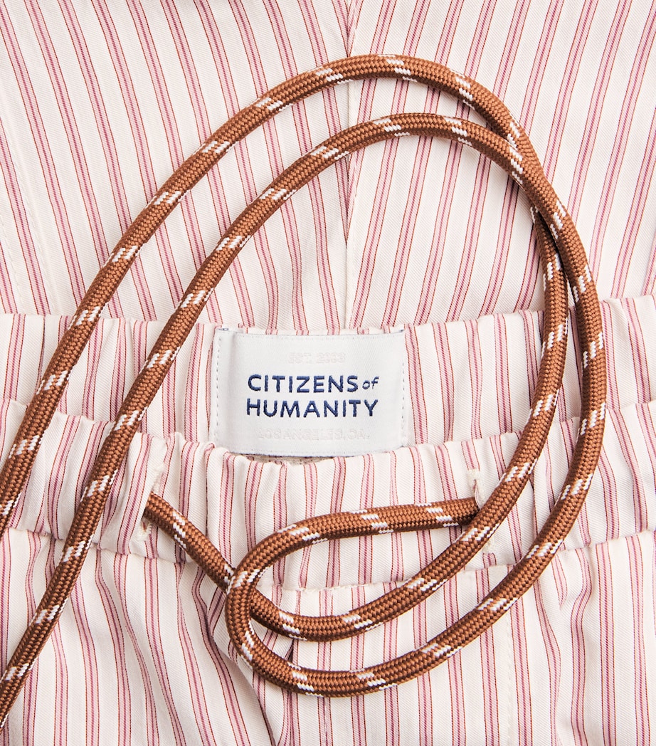 Citizens of Humanity Womens Stripe Este Drawstring Shorts Raspberry Stripe Image 6