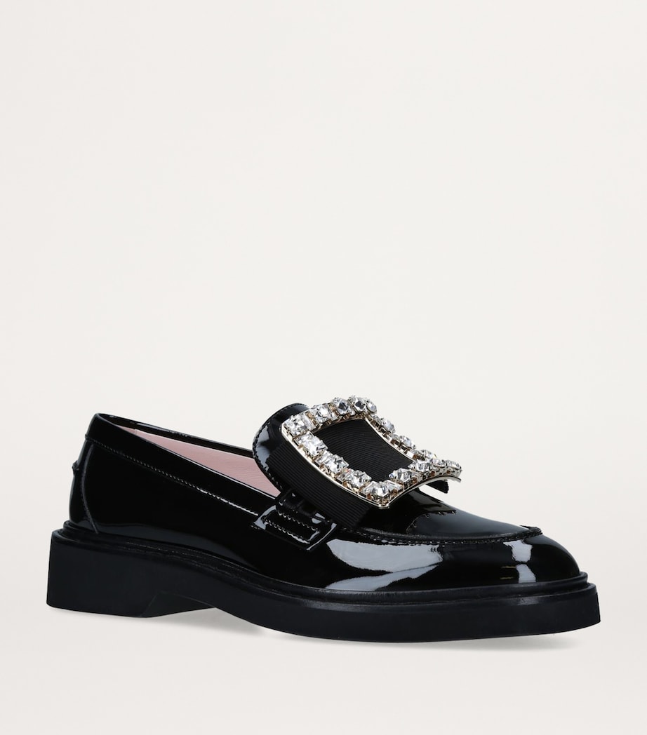 Patent Viv' Ranger Strass Buckle Loafers BLACK Image 5