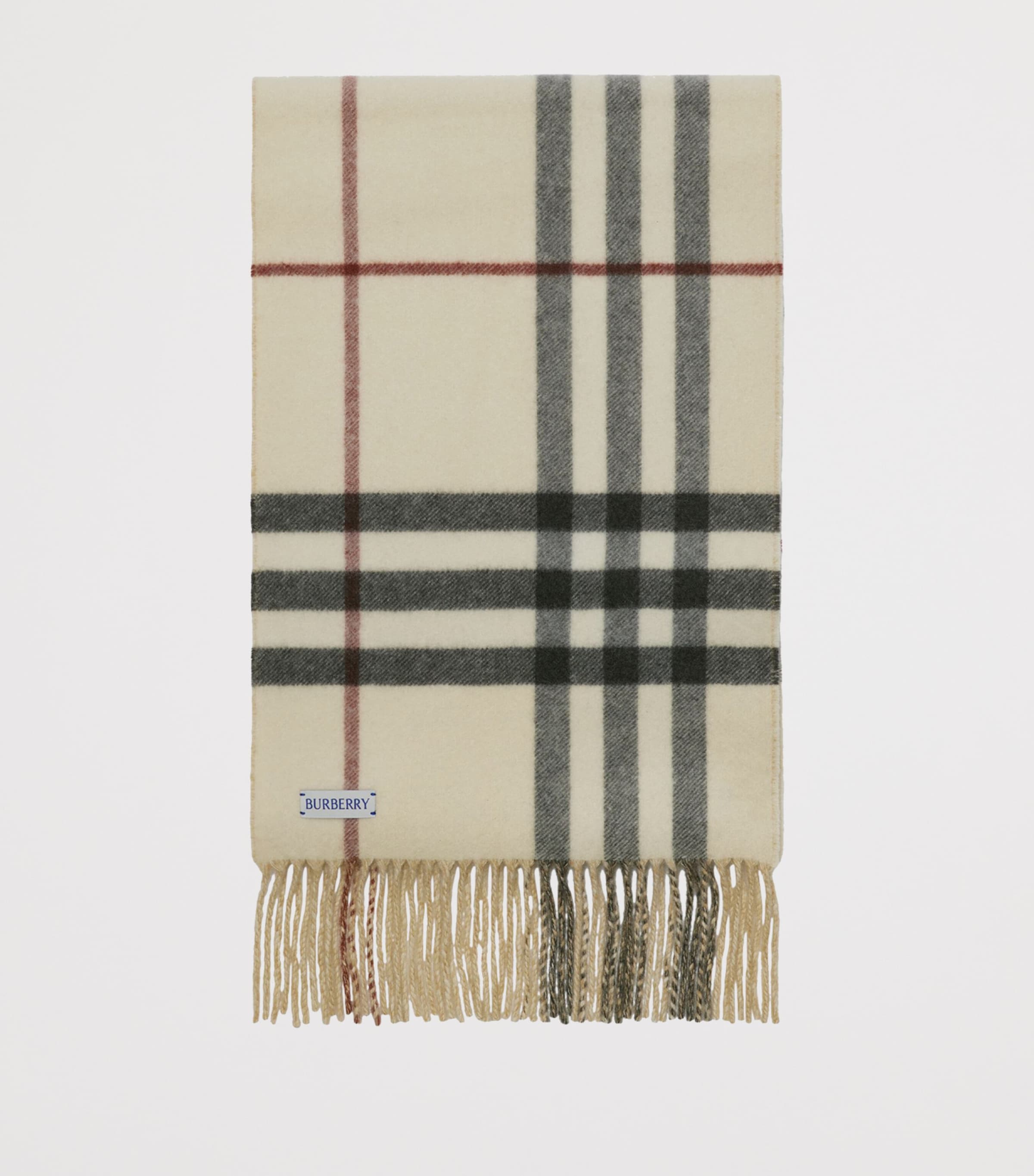 Cashmere Reversible Check EKD Scarf STONE Image 2