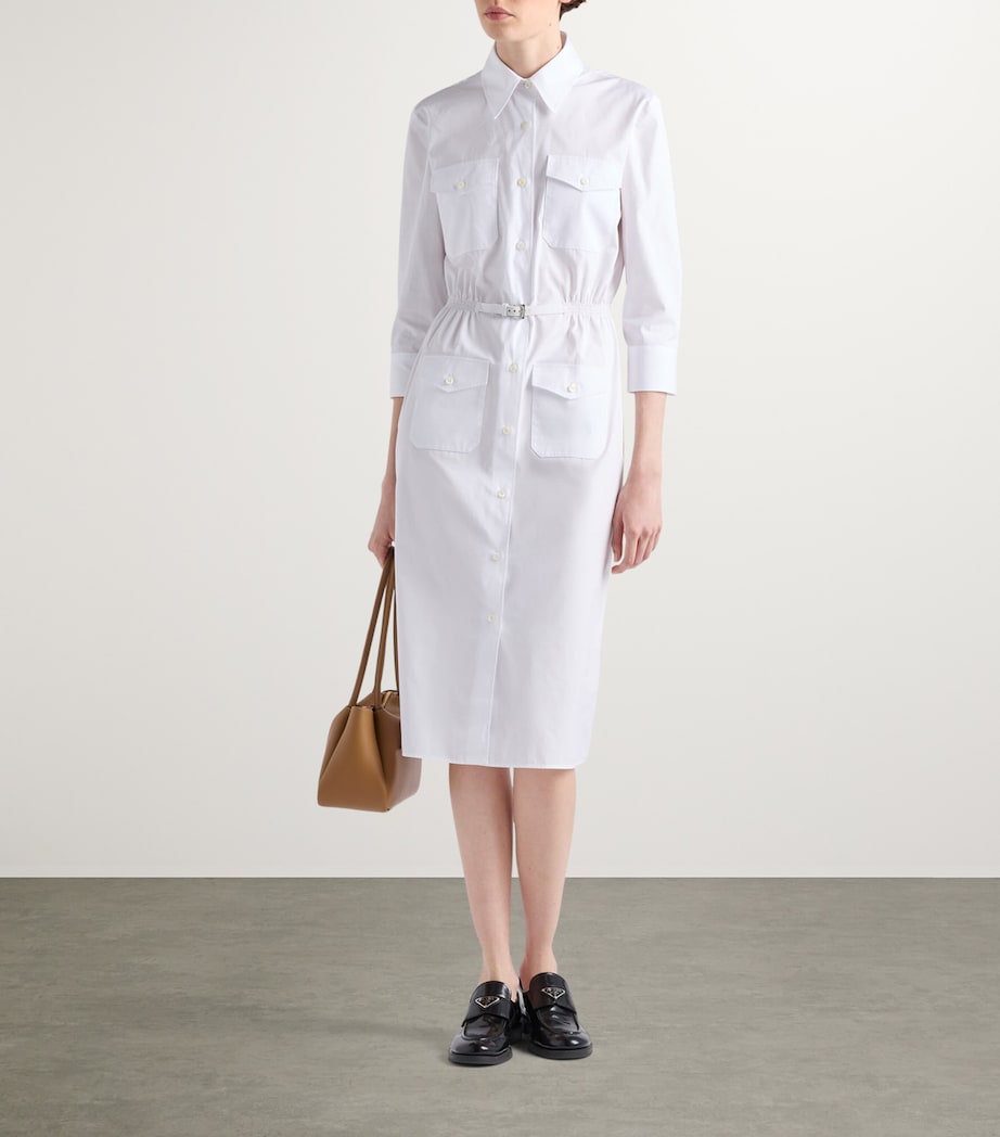 Prada Womens Cotton Poplin Shirt Dress Image 2