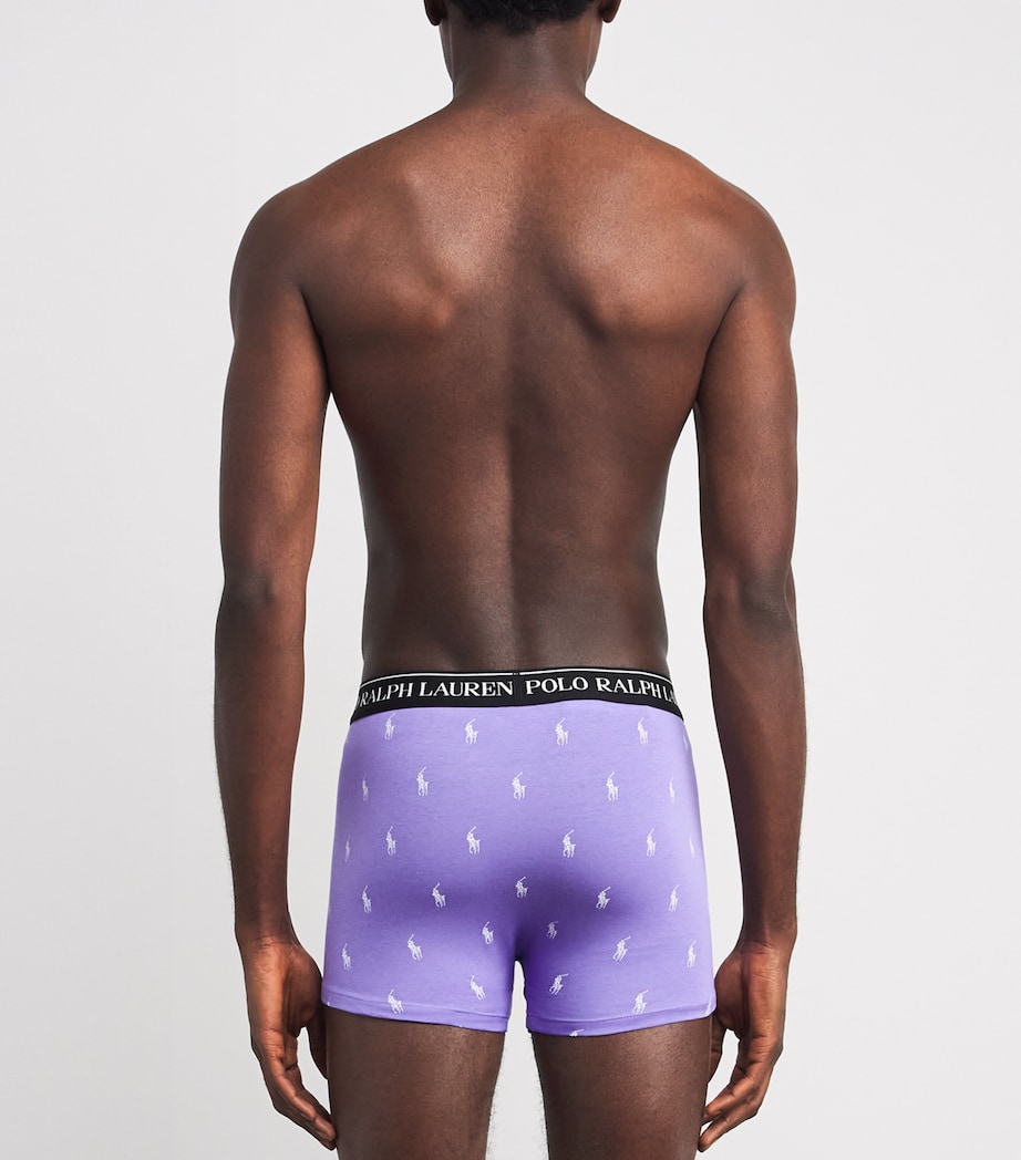 Stretch-Cotton Logo Trunks (Set Of 3) PRPL AOP/DES TAN/BLK Image 3
