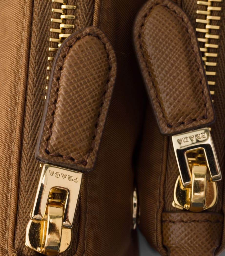 Prada Re-Nylon and Saffiano Leather Shoulder Bag Brown Image 5