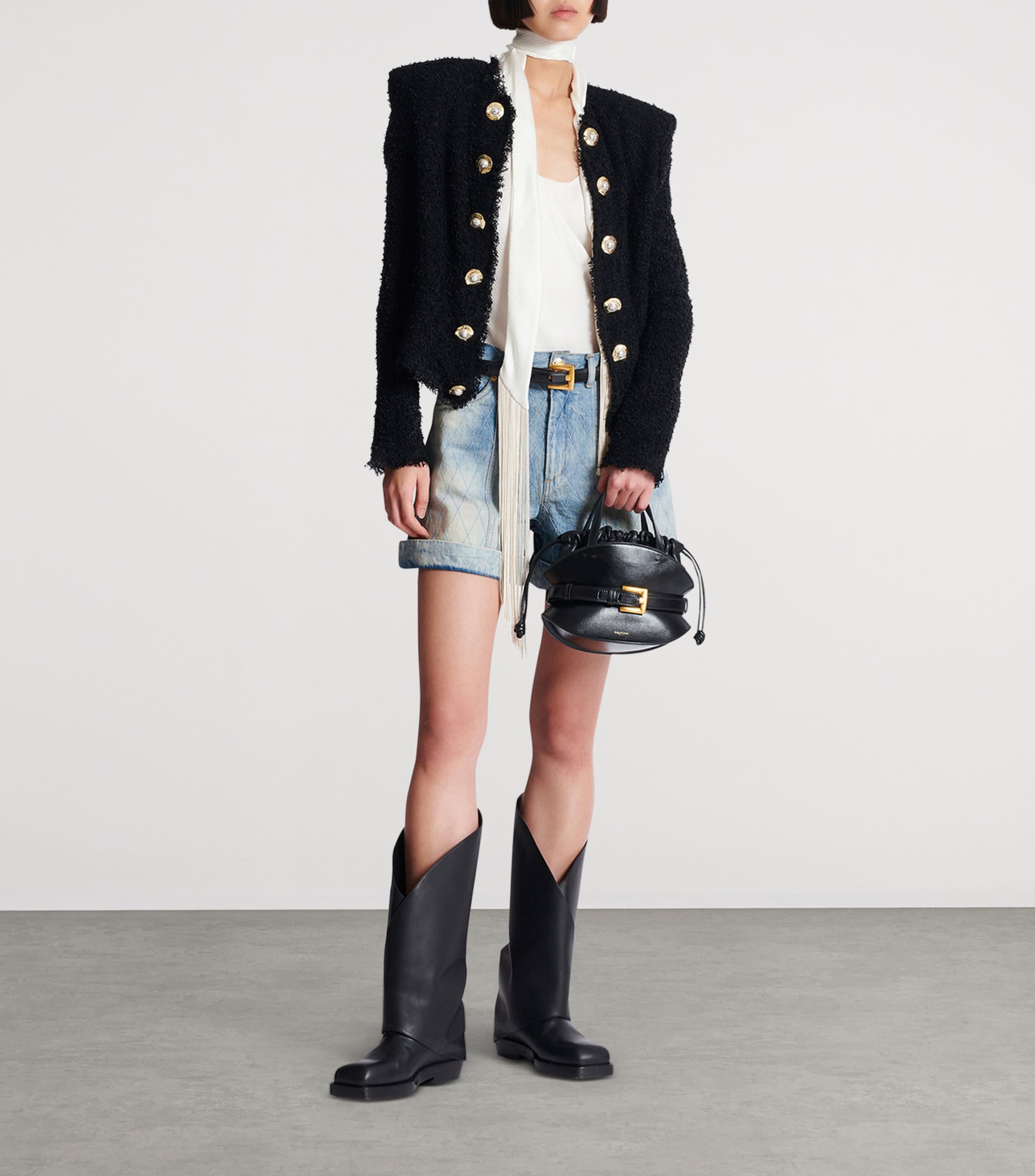 Tweed Raw-Hem Jacket 0PA NOIR Image 4