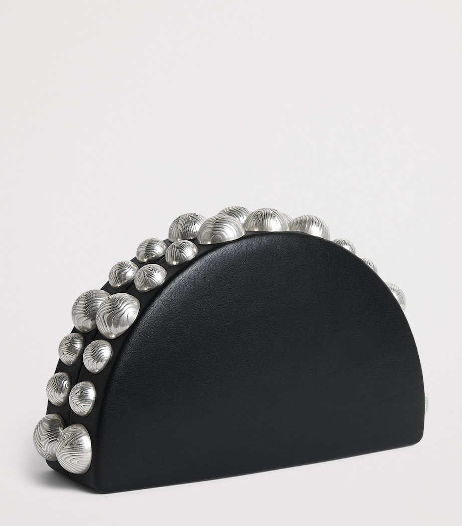 Cult Gaia Leather Beaded Gili Clutch Bag Black Image 3