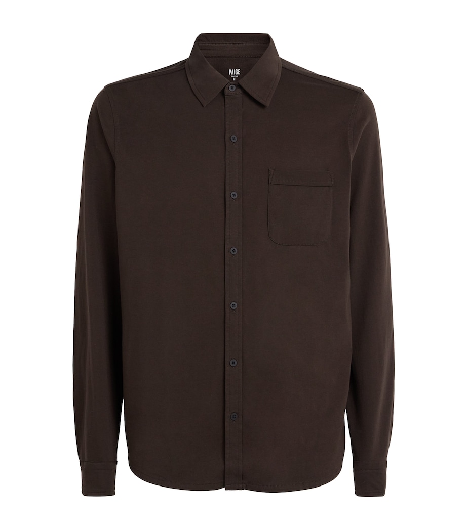 PAIGE Mens Pima Cotton Cosgrove Shirt Dark Agar Image 1