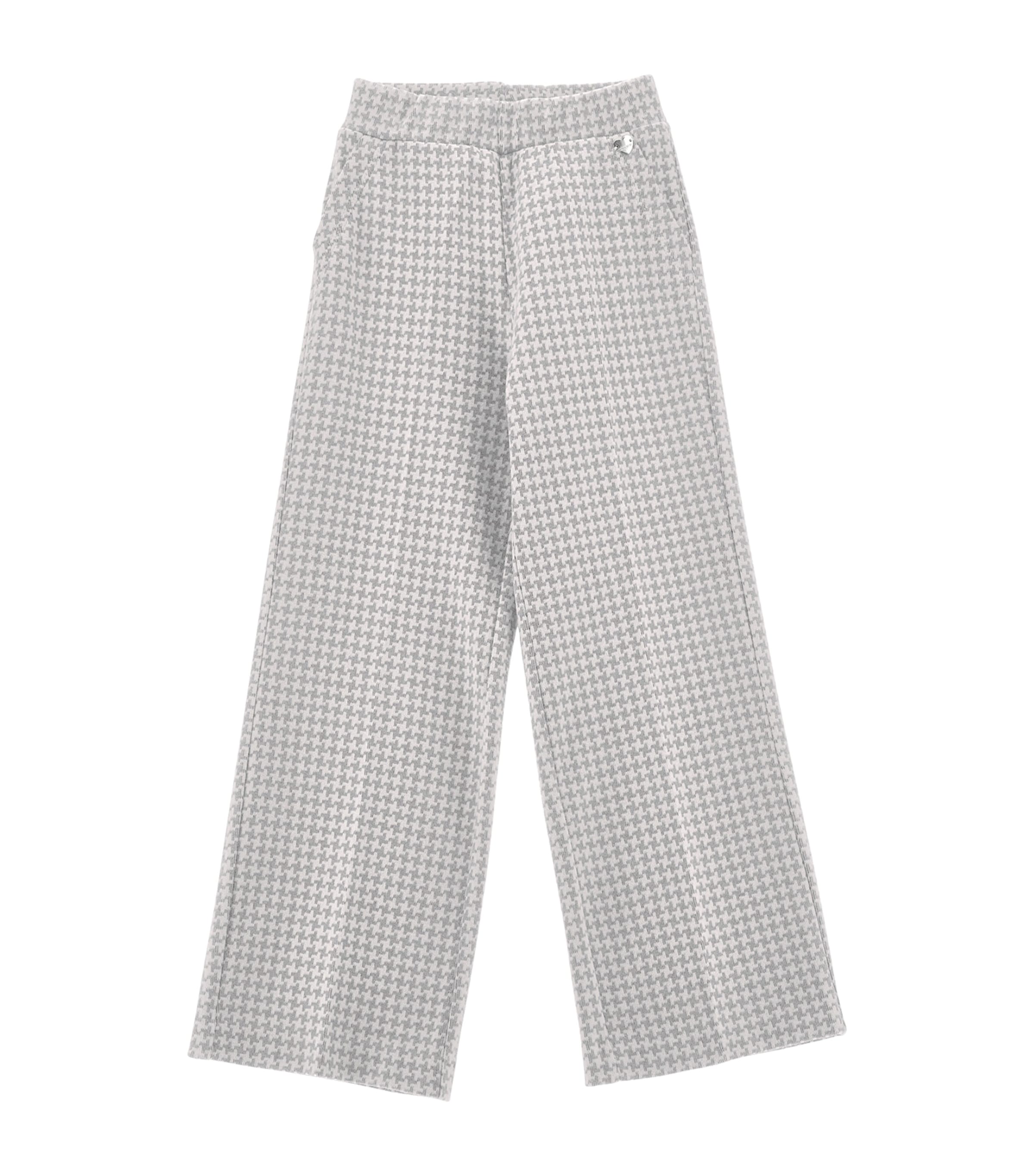 Monnalisa Kids' Striped Wide-leg Trousers In White