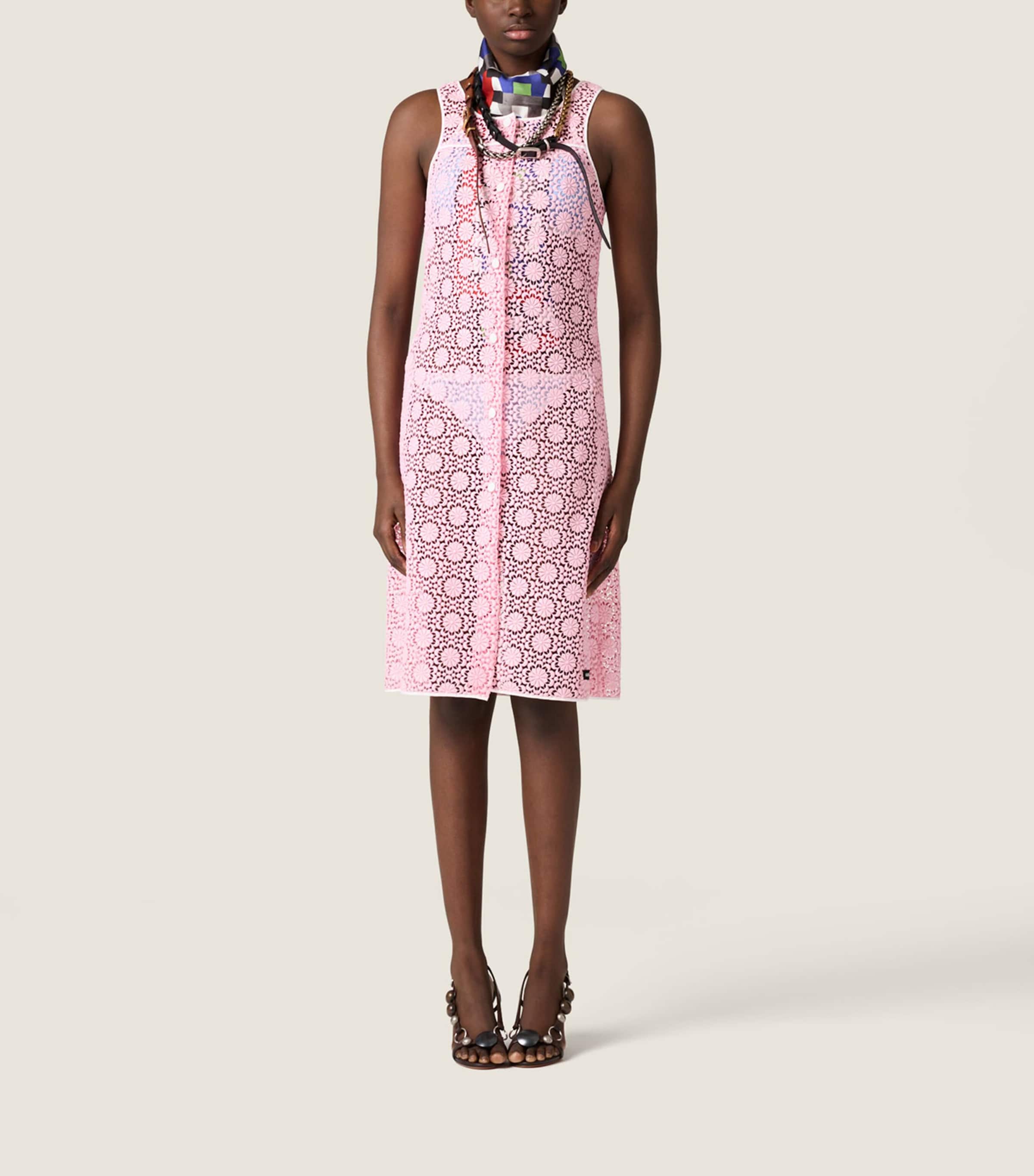 Miu Miu Womens Macramé Midi Dress Image 2
