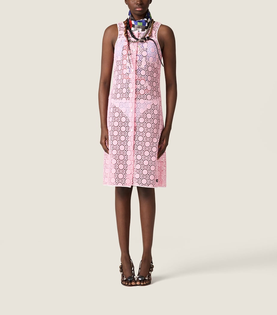 Miu Miu Womens Macramé Midi Dress Image 2