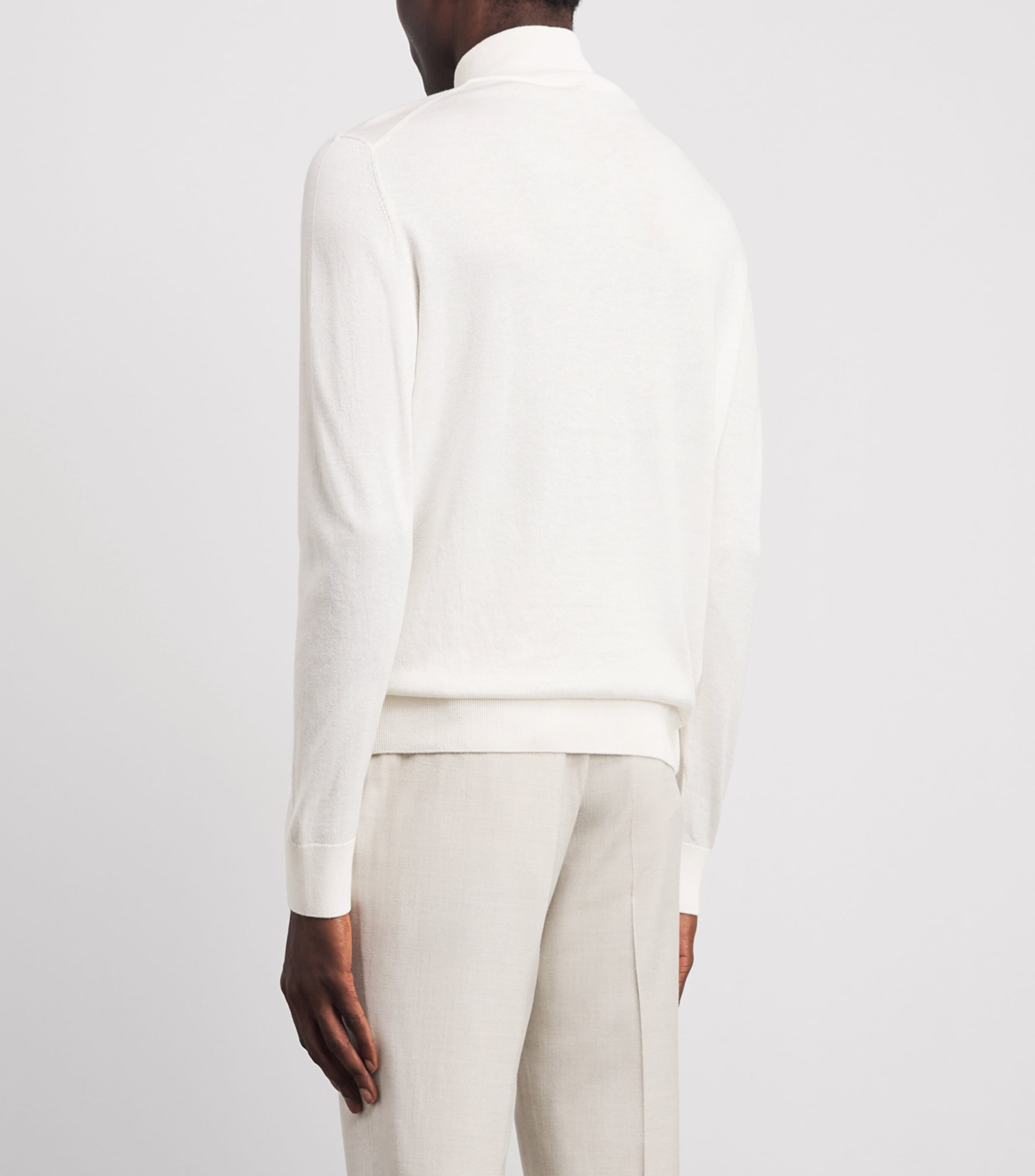 Isaia Mens Silk-Cashmere Quarter-Zip Sweater Image 5
