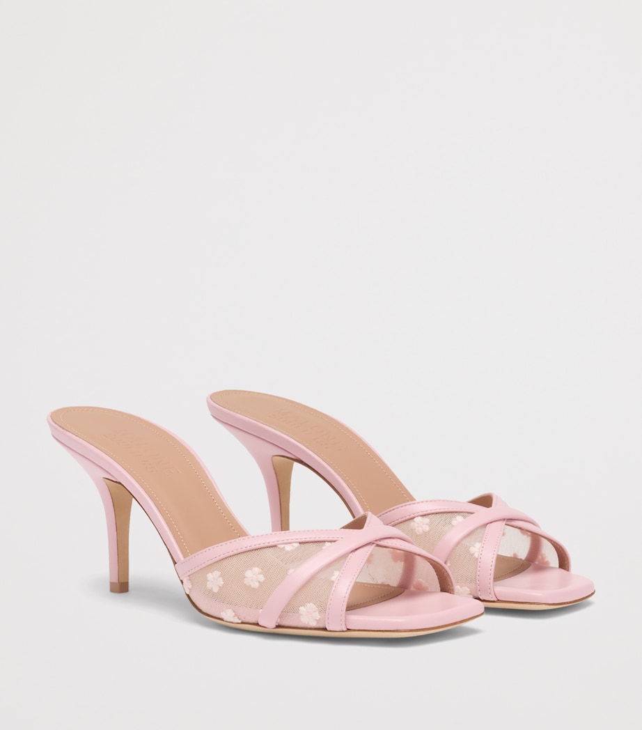 Malone Souliers Mesh-Leather Perla Mules 70 Peony Image 3