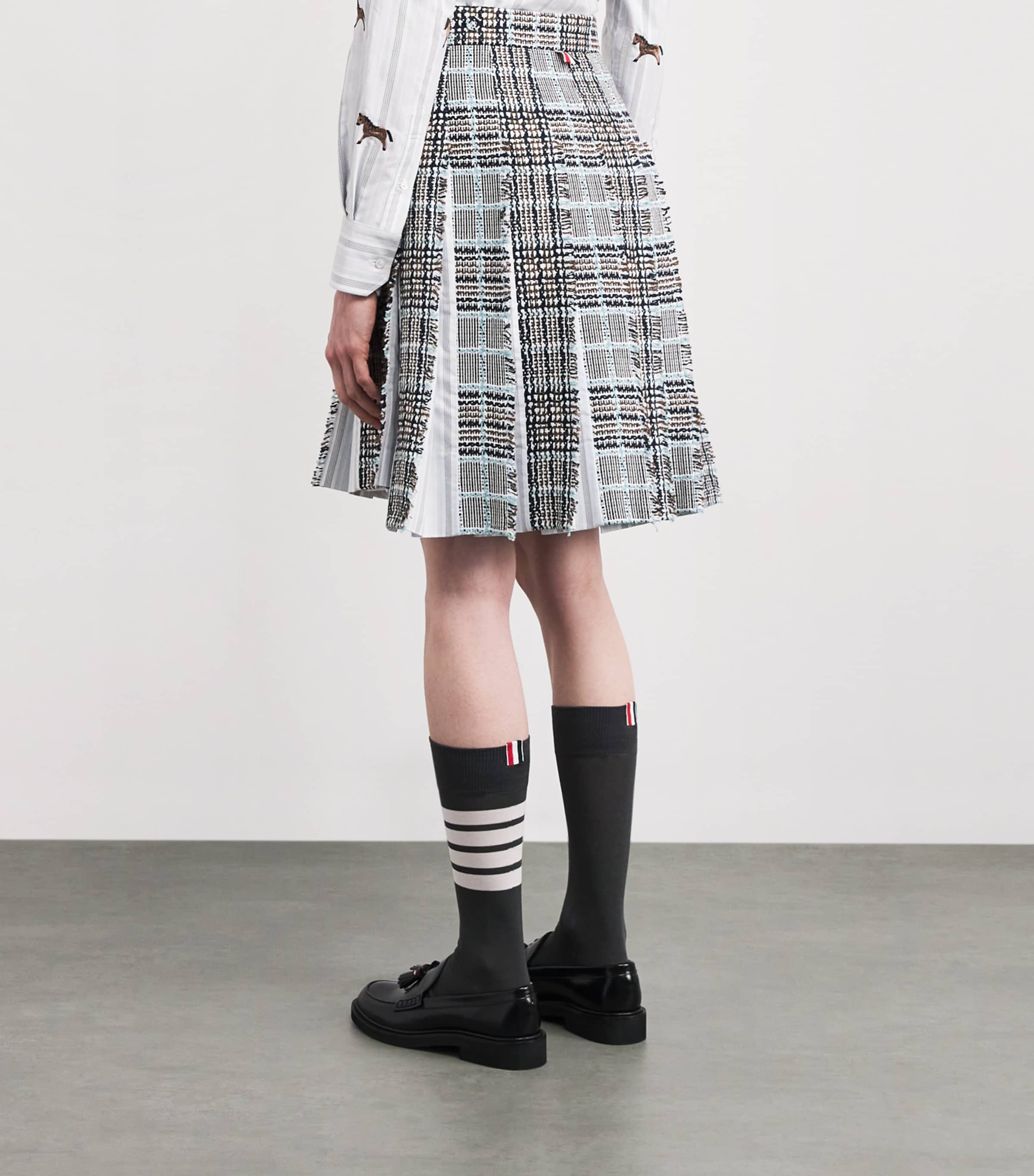 Tweed Check Pleated Mini Skirt SEASONAL MULTI Image 4