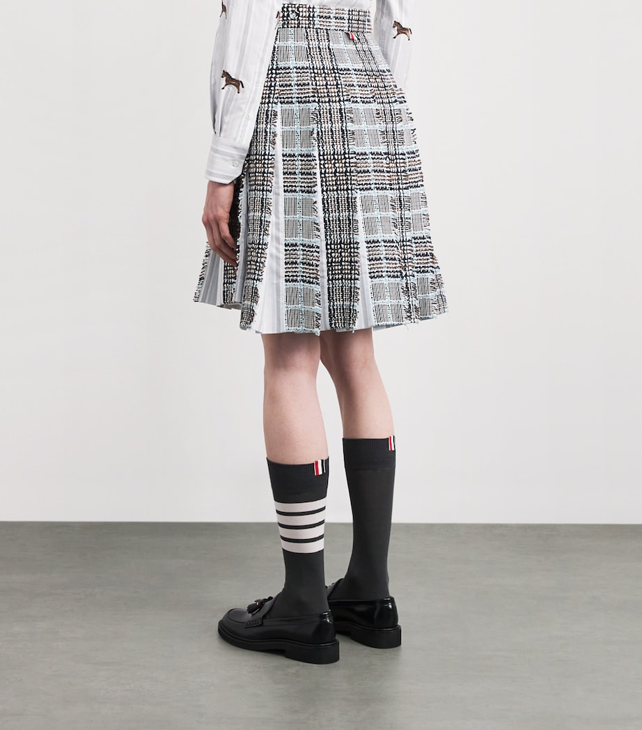 Tweed Check Pleated Mini Skirt SEASONAL MULTI Image 4