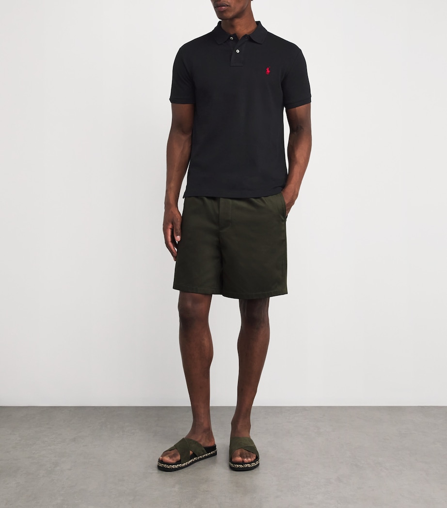 Cotton Mesh Slim-Fit Polo Shirt BLACK GREY Image 2