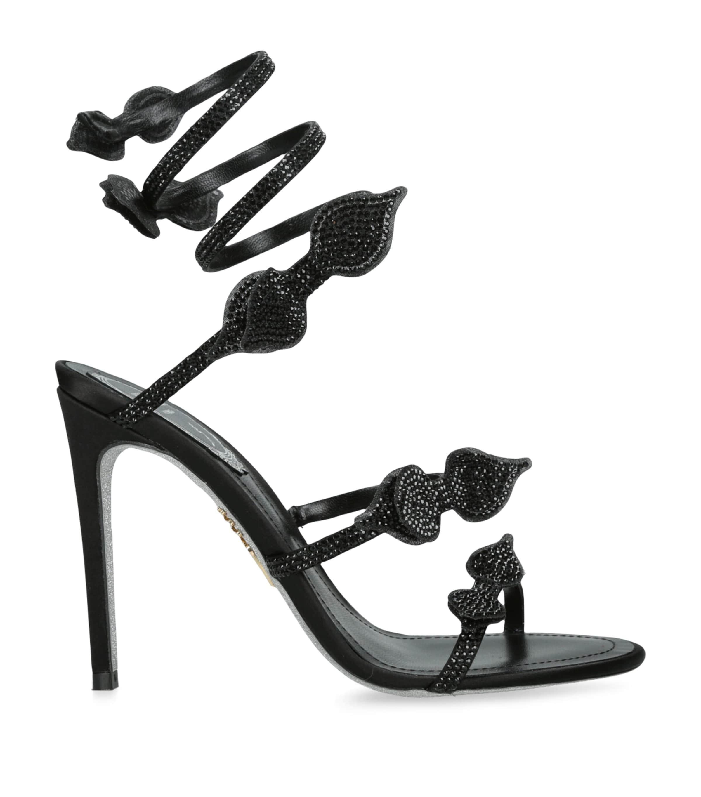 Crystal Bow Cleo Sandals 105 BLACK Image 1
