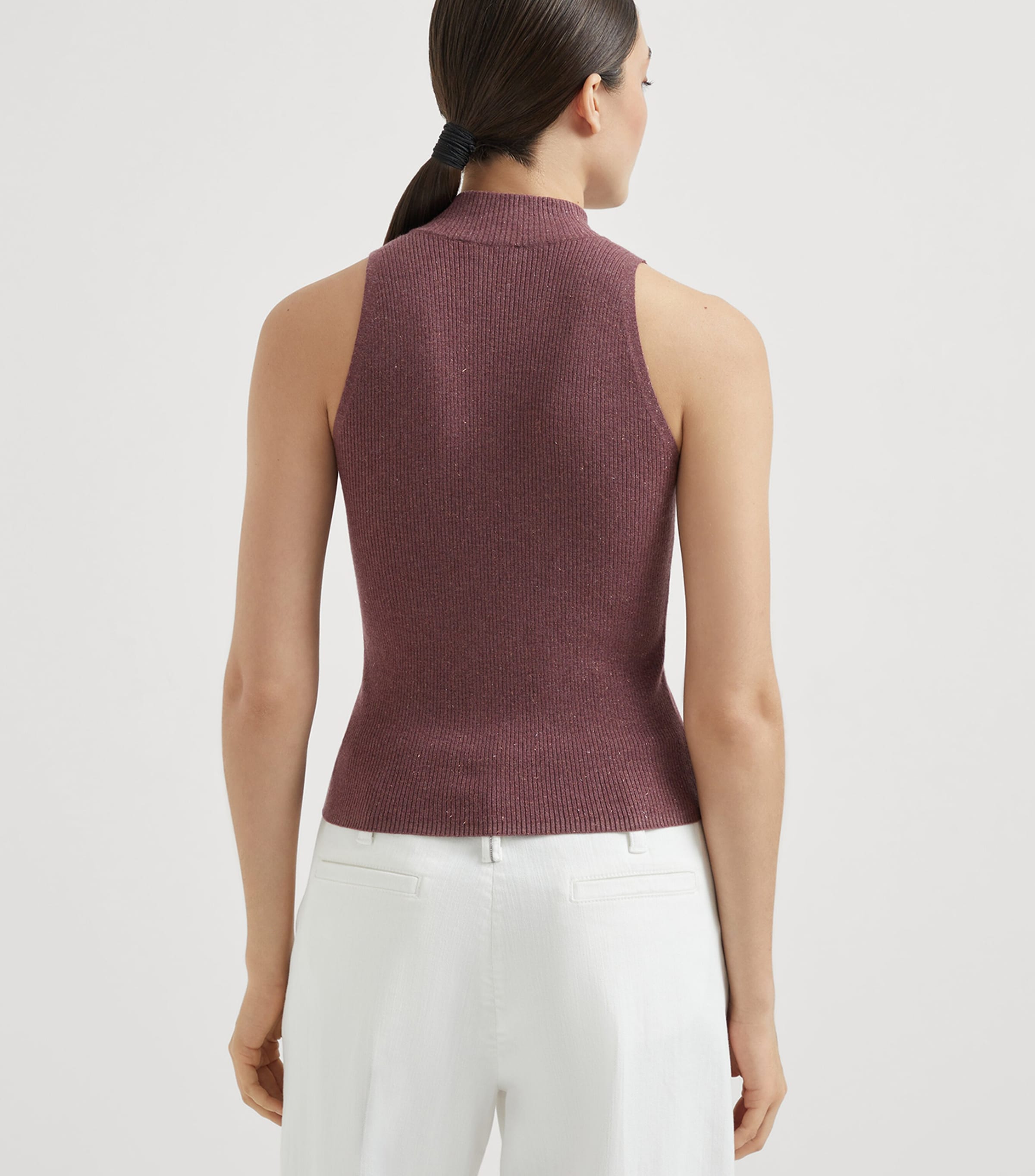 Sparkling Cashmere Rib-Knit Top C4238 Image 3