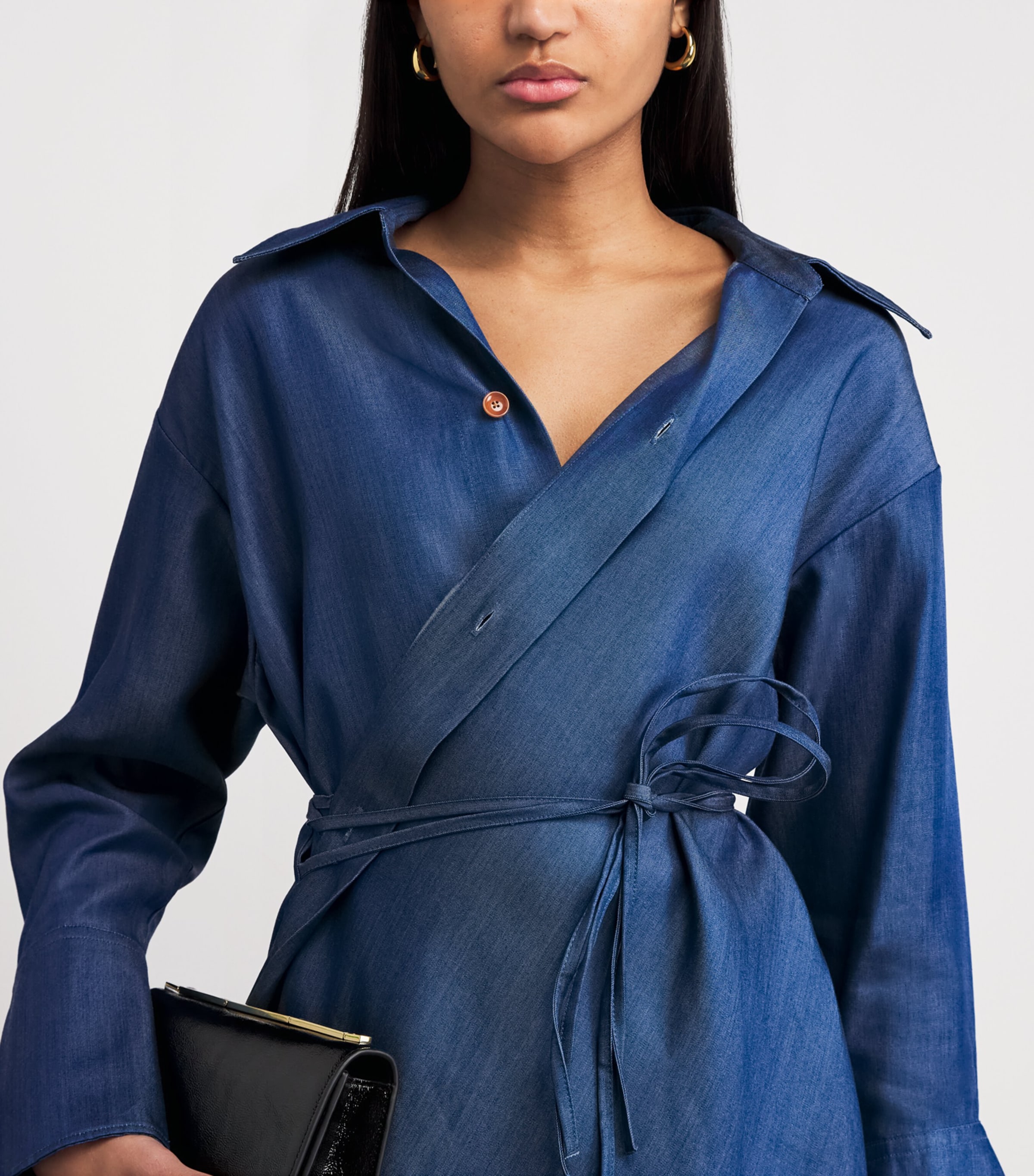 Palmer//Harding Womens Denim Drift Shirt Blue Denim Image 3