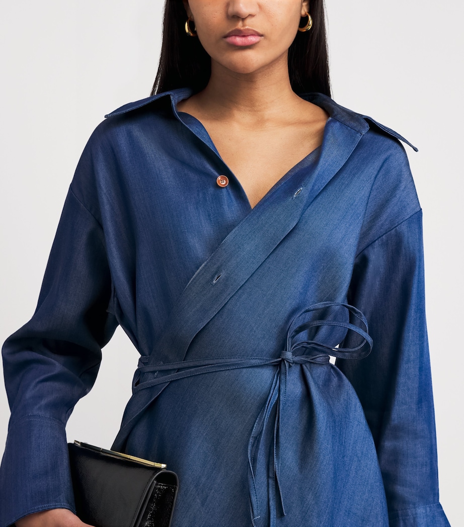 Palmer//Harding Womens Denim Drift Shirt Blue Denim Image 3