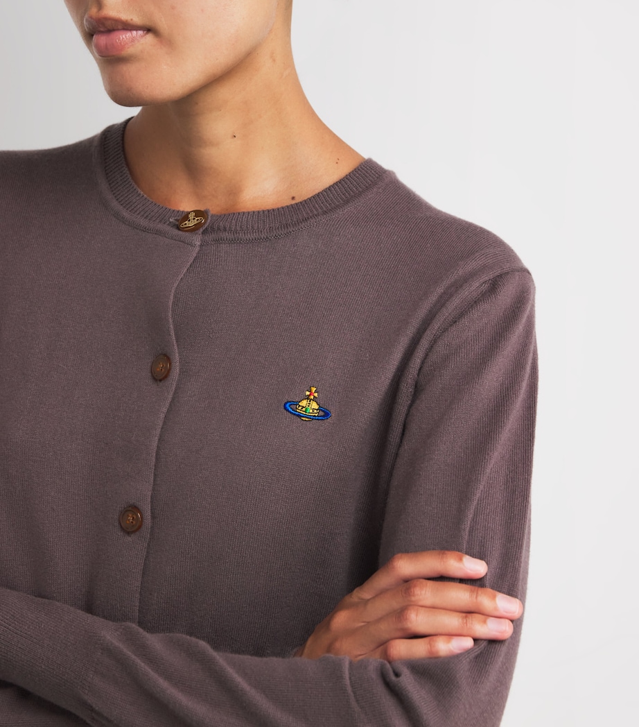 Cotton-Cashmere Bea Cropped Cardigan D408 TRUFFLE Image 6