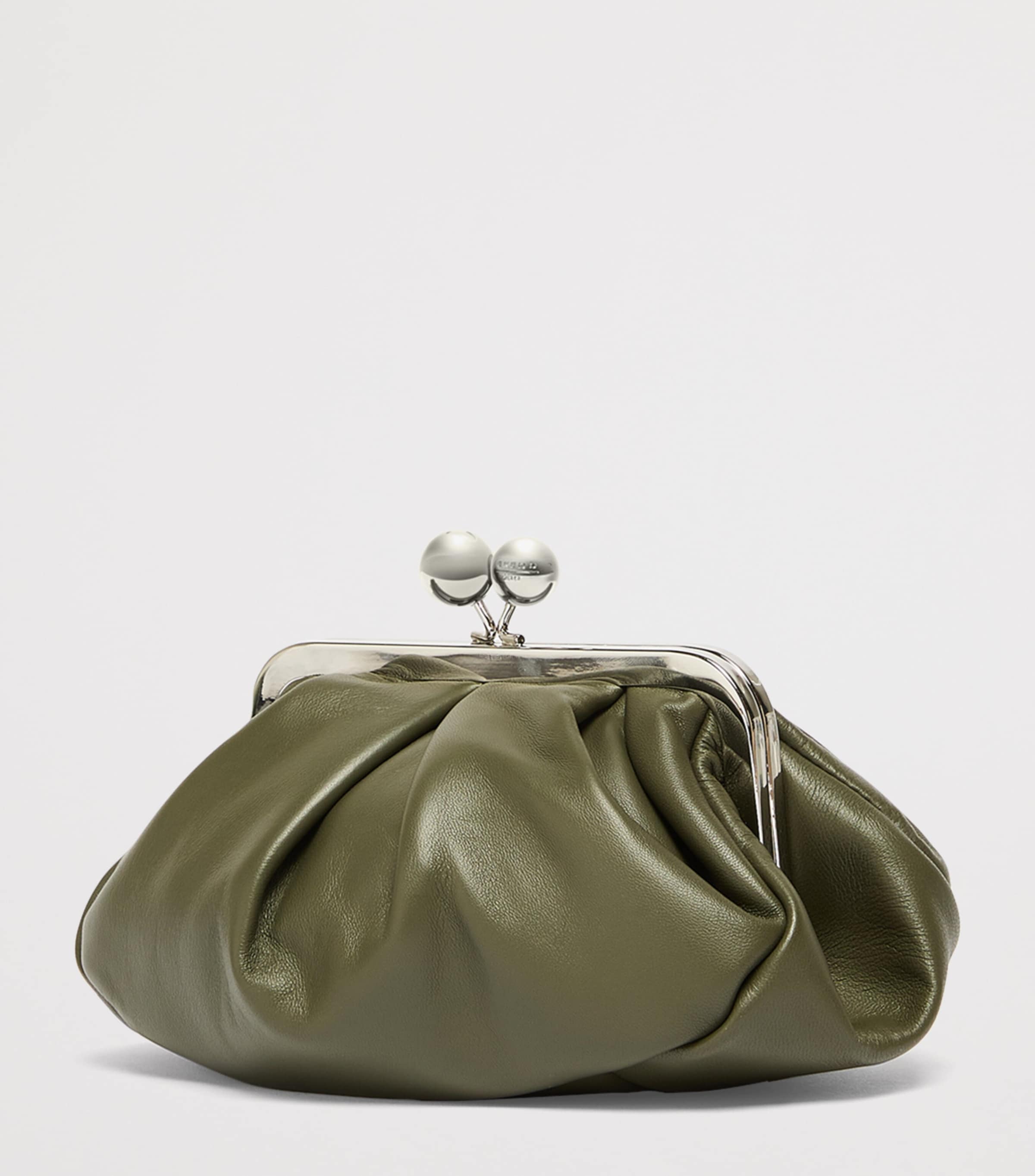 Weekend Max Mara Lambskin Pasticcino Clutch Bag Dark Green Image 3