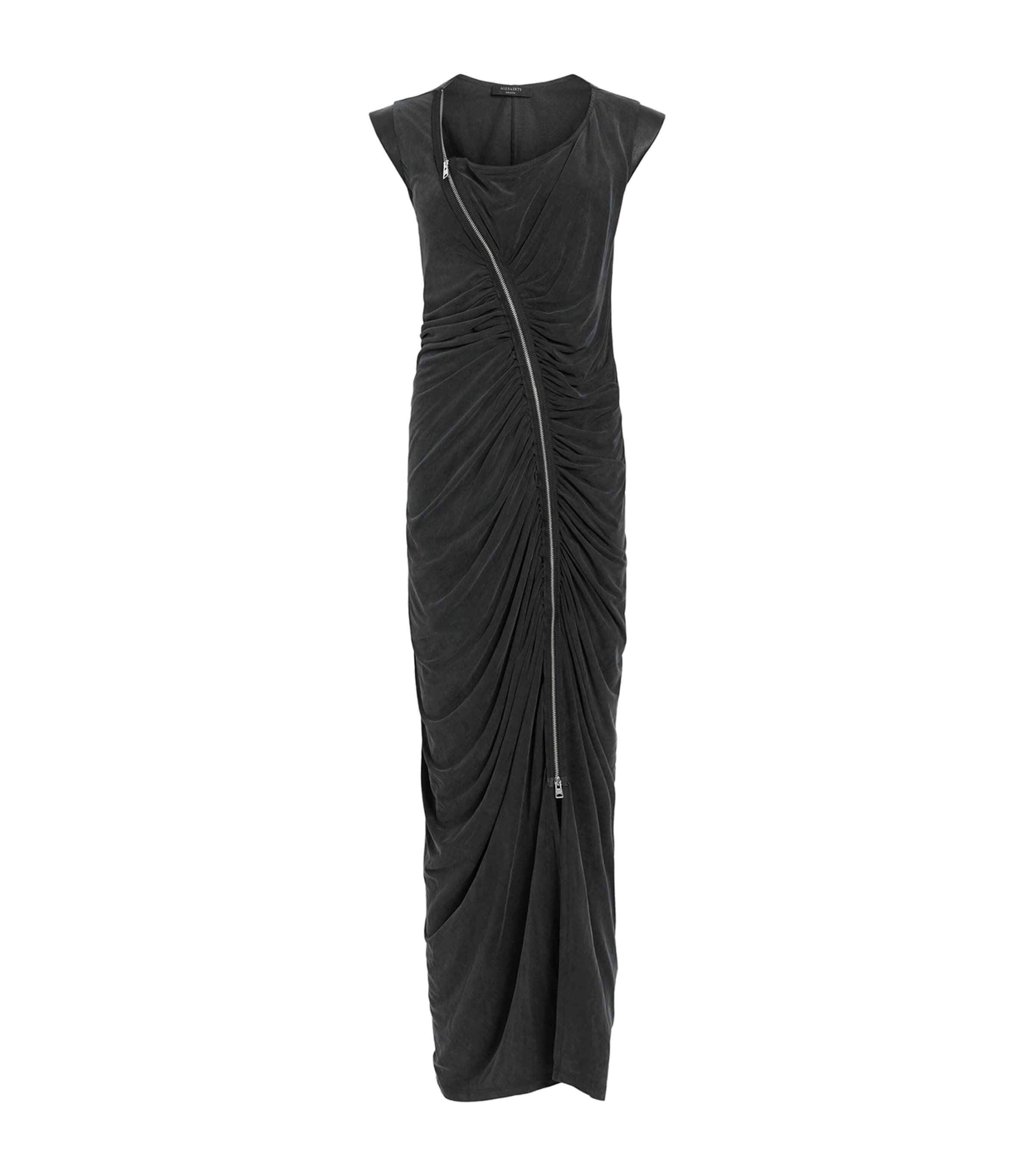 Shop Allsaints Umbra Midi Dress In Black