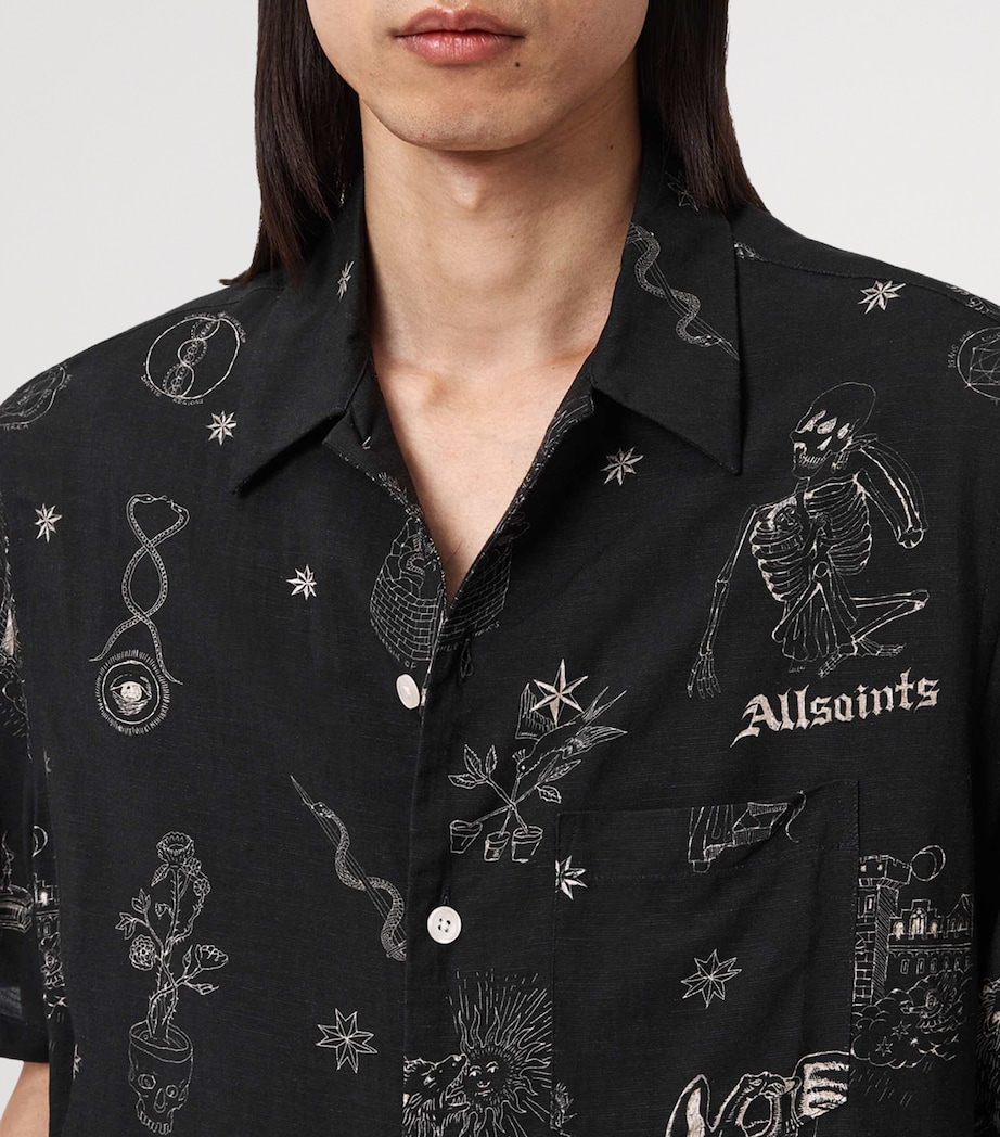 AllSaints Mens Printed Terra Shirt Jet Black Image 5