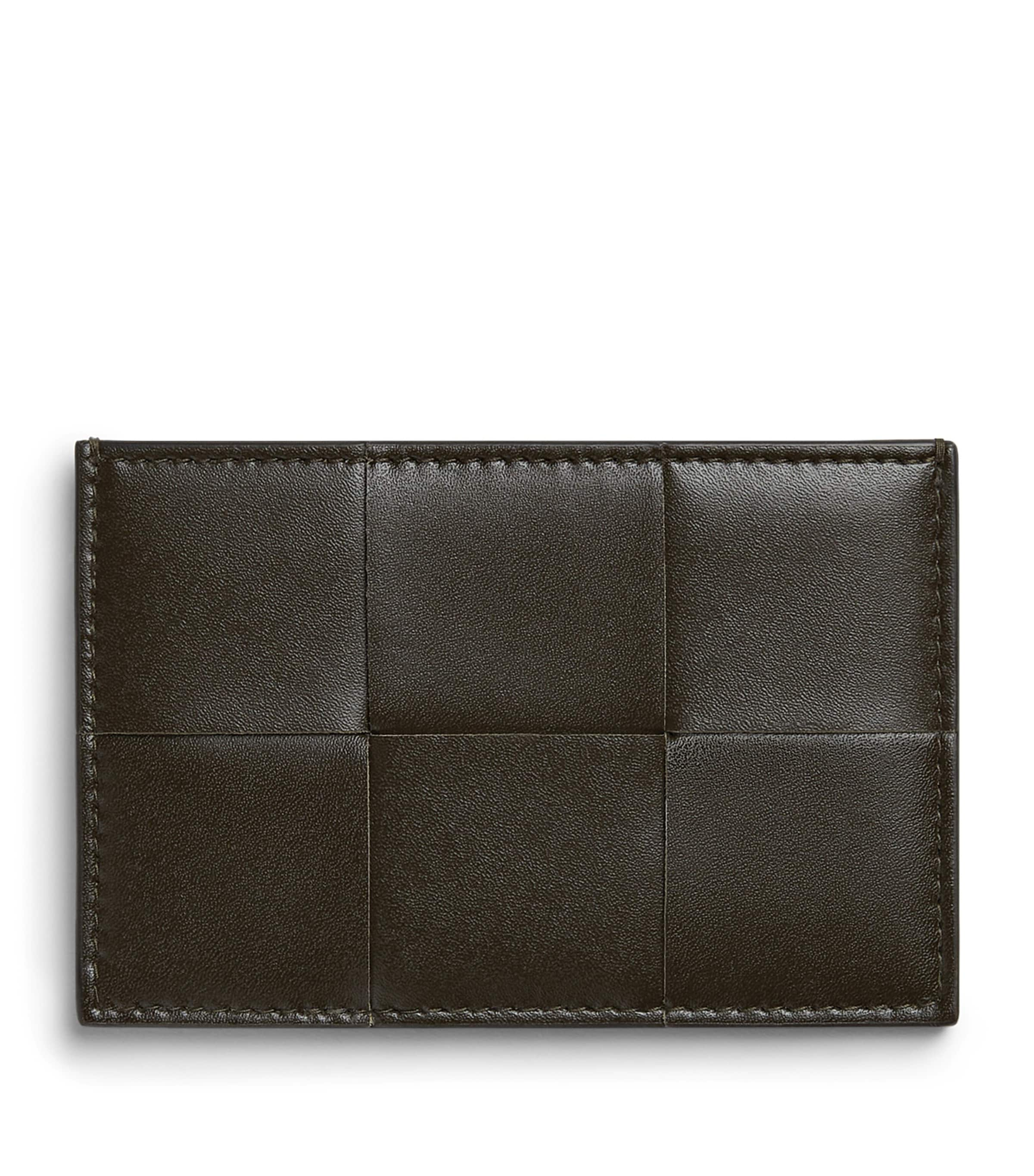 Shop Bottega Veneta Leather Cassette Card Holder In Green