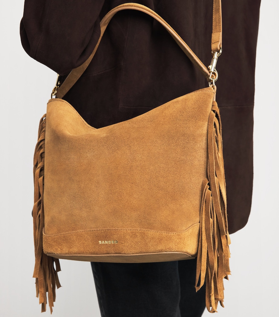 Suede Tangoso Bucket Bag CAMEL Image 5