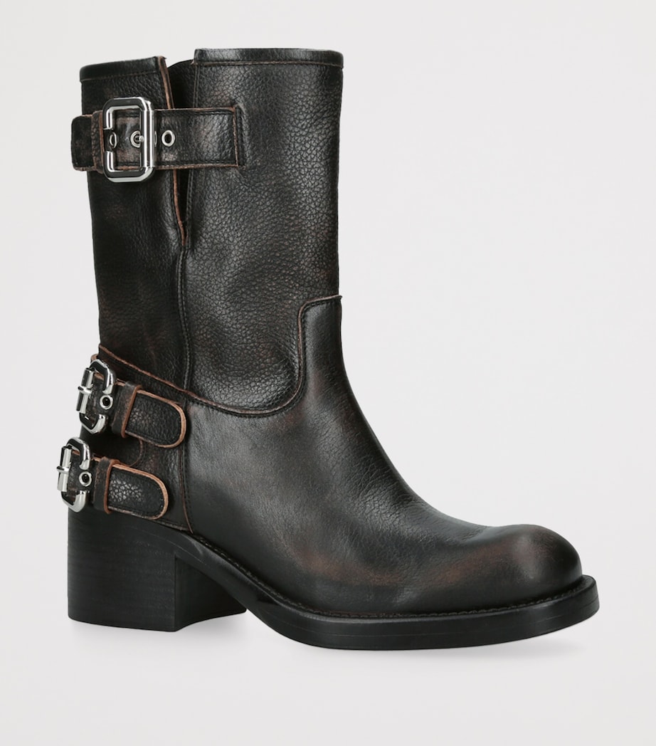 Leather Dakota Ankle Boots 60 BLACK Image 3