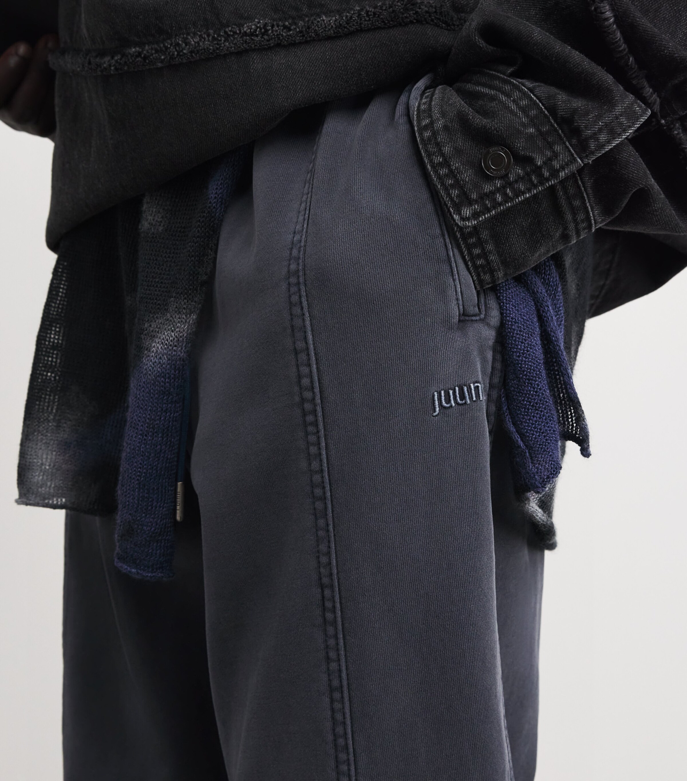 Juun.J Mens Cotton Sweatpants Navy R Image 6