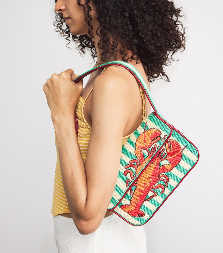 STAUD Beaded Tommy Shoulder Bag Suml Summer Lobster Image 4