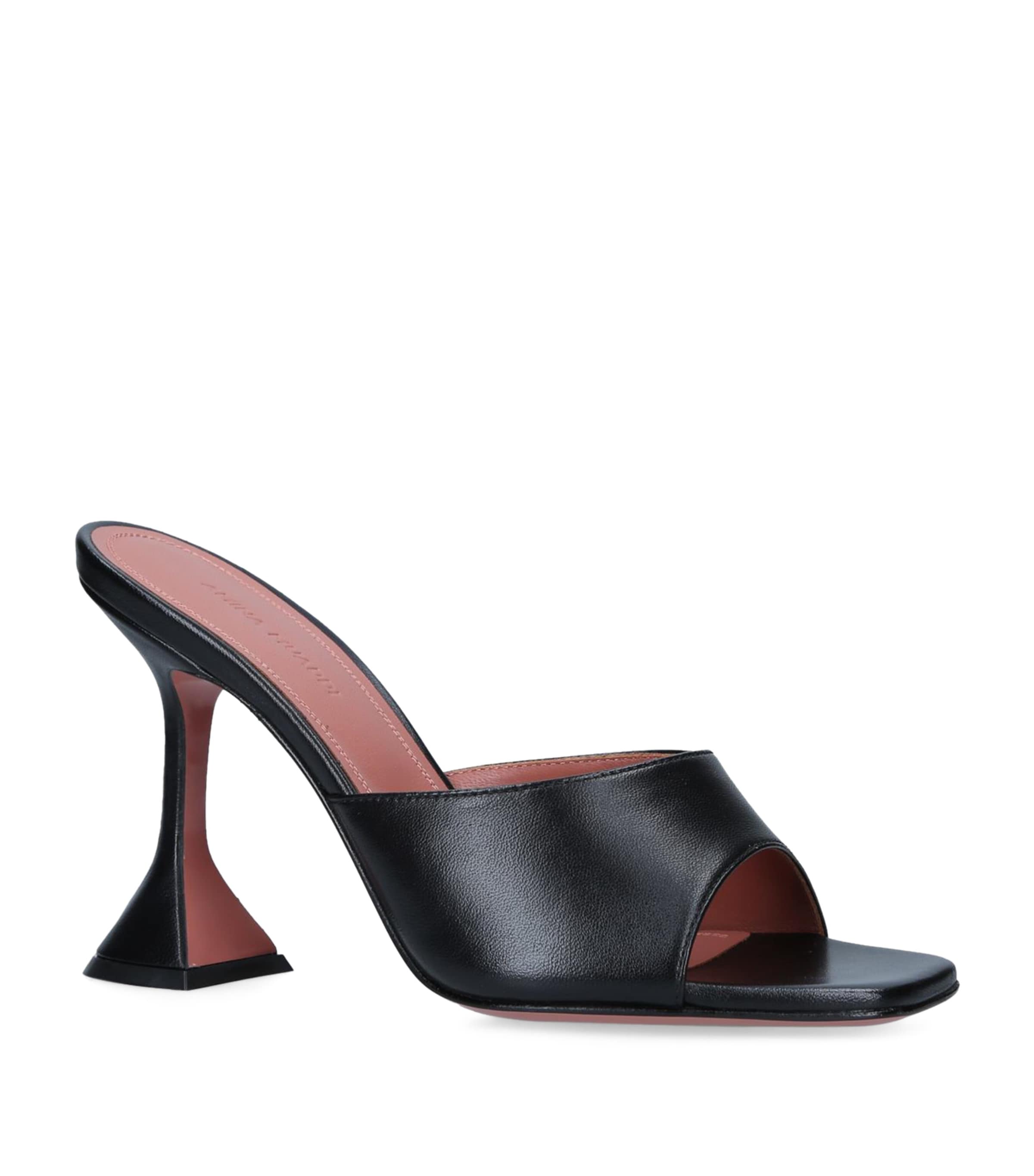 Amina Muaddi Leather Lupita Mules 95 Black Image 2